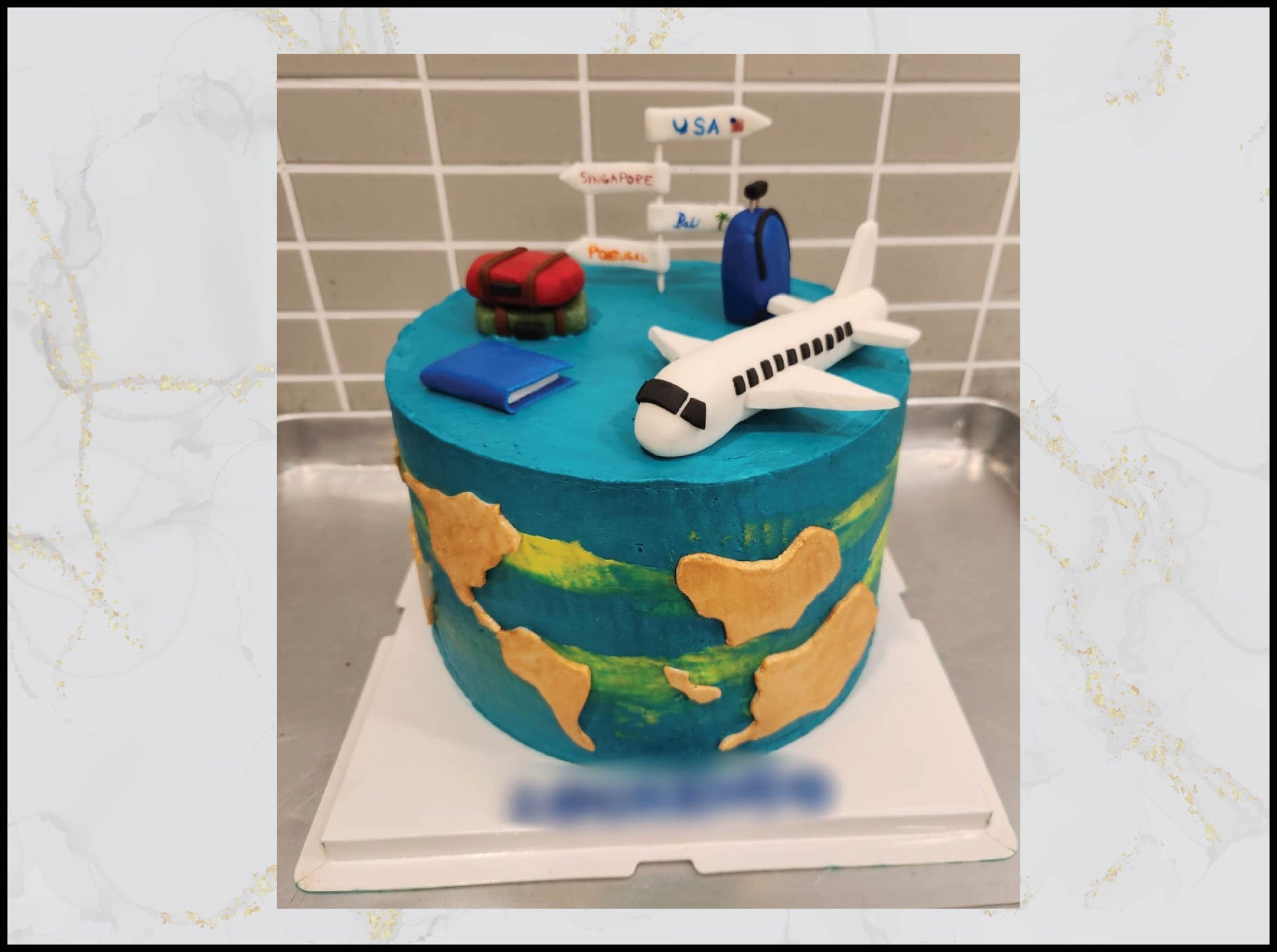 Airplane Travel Birthday Cake with aviation design in Macau