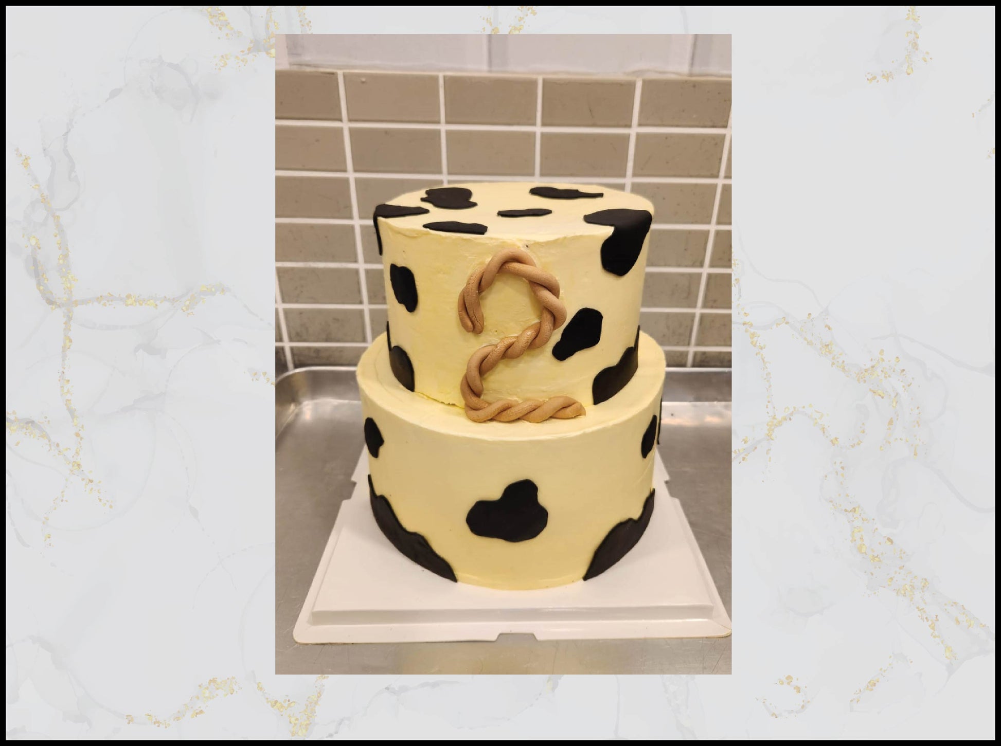 Animal Print Birthday Cake with leopard and zebra design in Macau