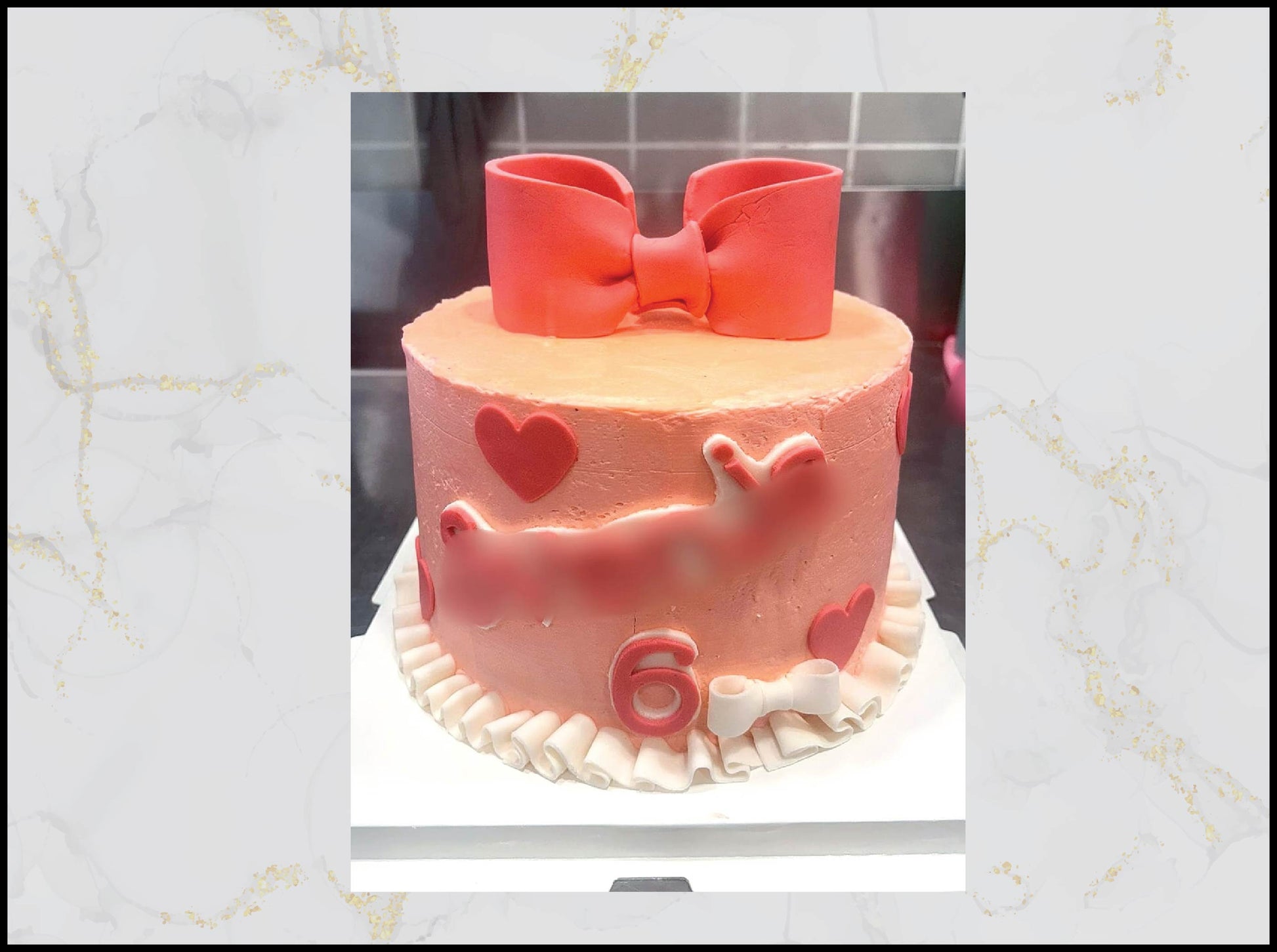 Barbie Bow Birthday Cake with girly pink bow design in Macau