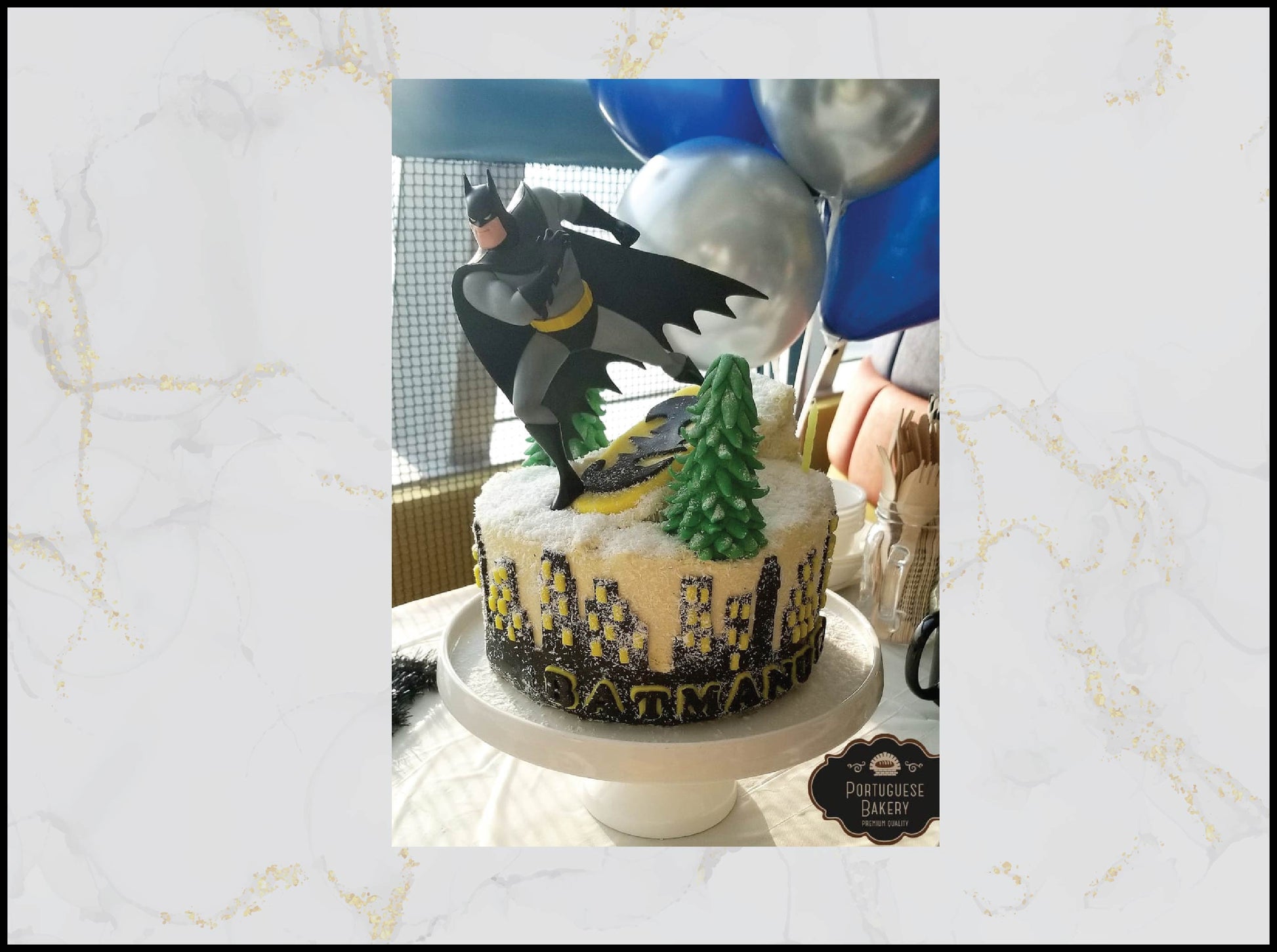 Batman Snow Mountain Birthday Cake with superhero snowy design in Macau