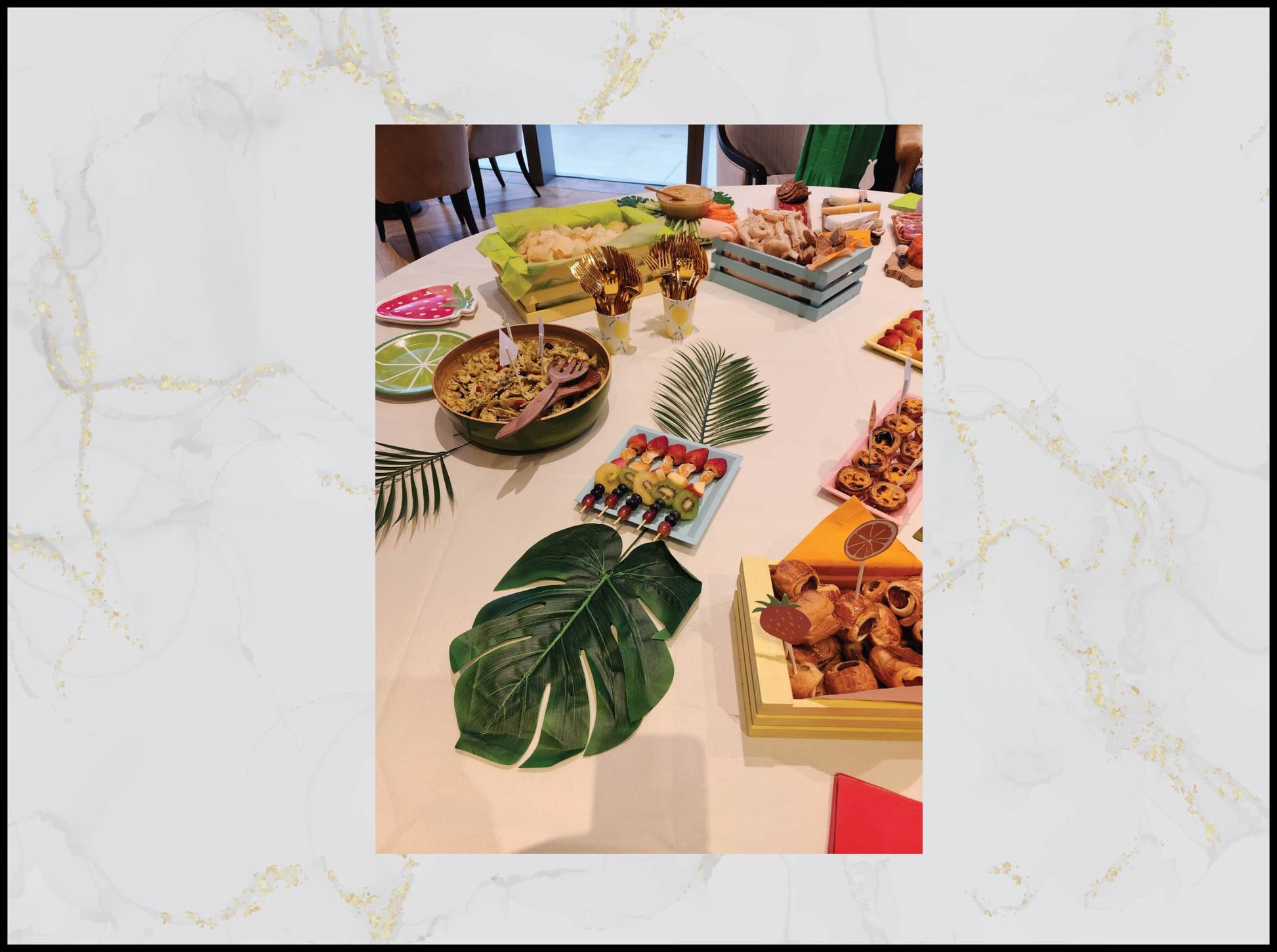 Birthday Catering Food setup with cakes and pastries in Macau