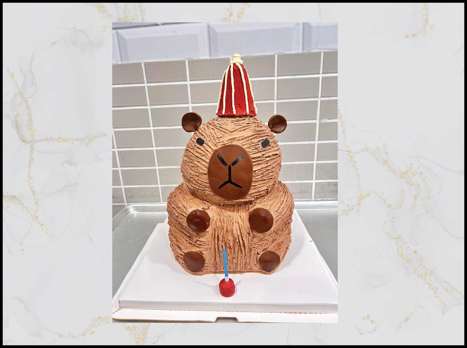 Capibara Character Birthday Cake with cute cartoon design in Macau