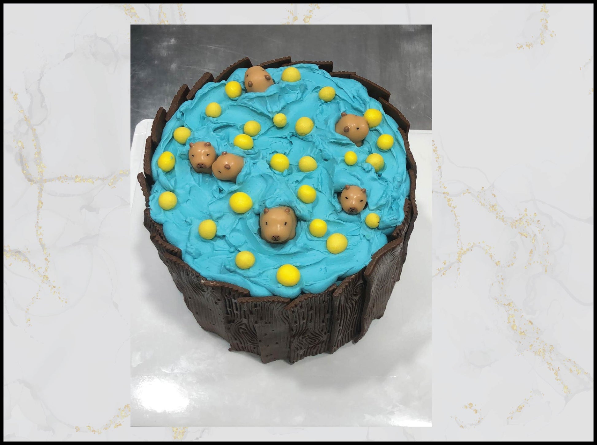 Capybara Birthday Cake with cute animal design in Macau