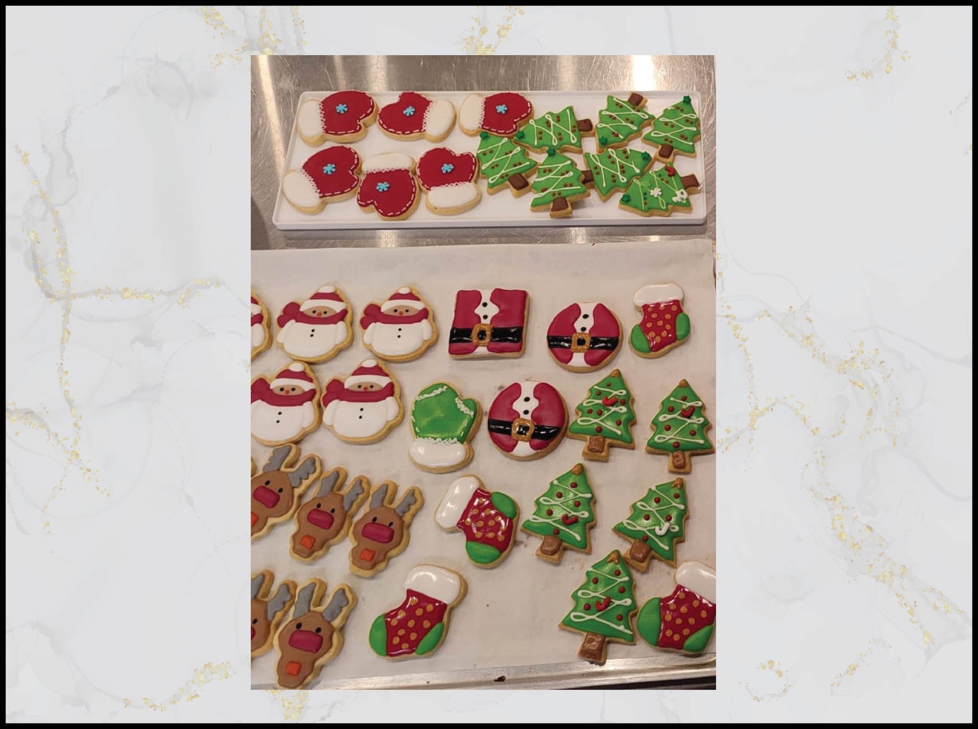 Christmas Santa and reindeer decorated cookies with festive holiday theme in Macau