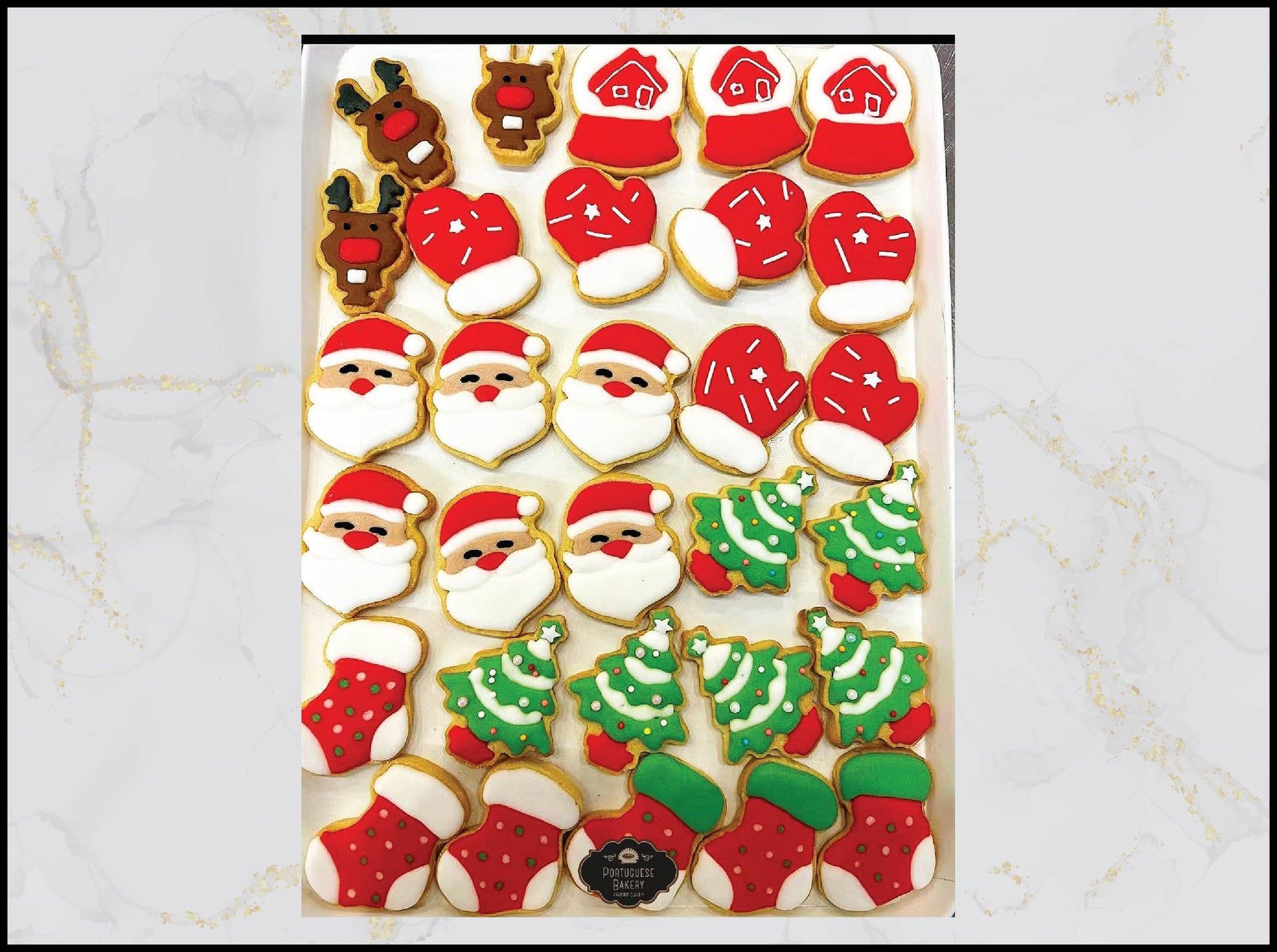 Christmas themed hand decorated cookies with festive holiday design in Macau