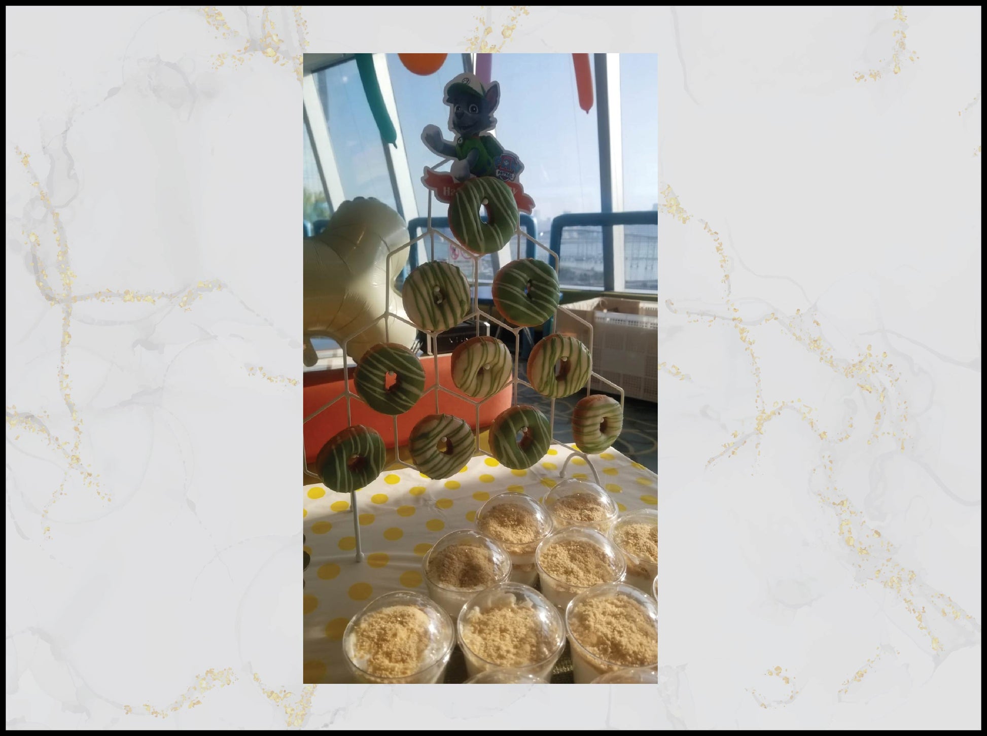 Birthday catering with donuts and Portuguese serradura dessert in Macau