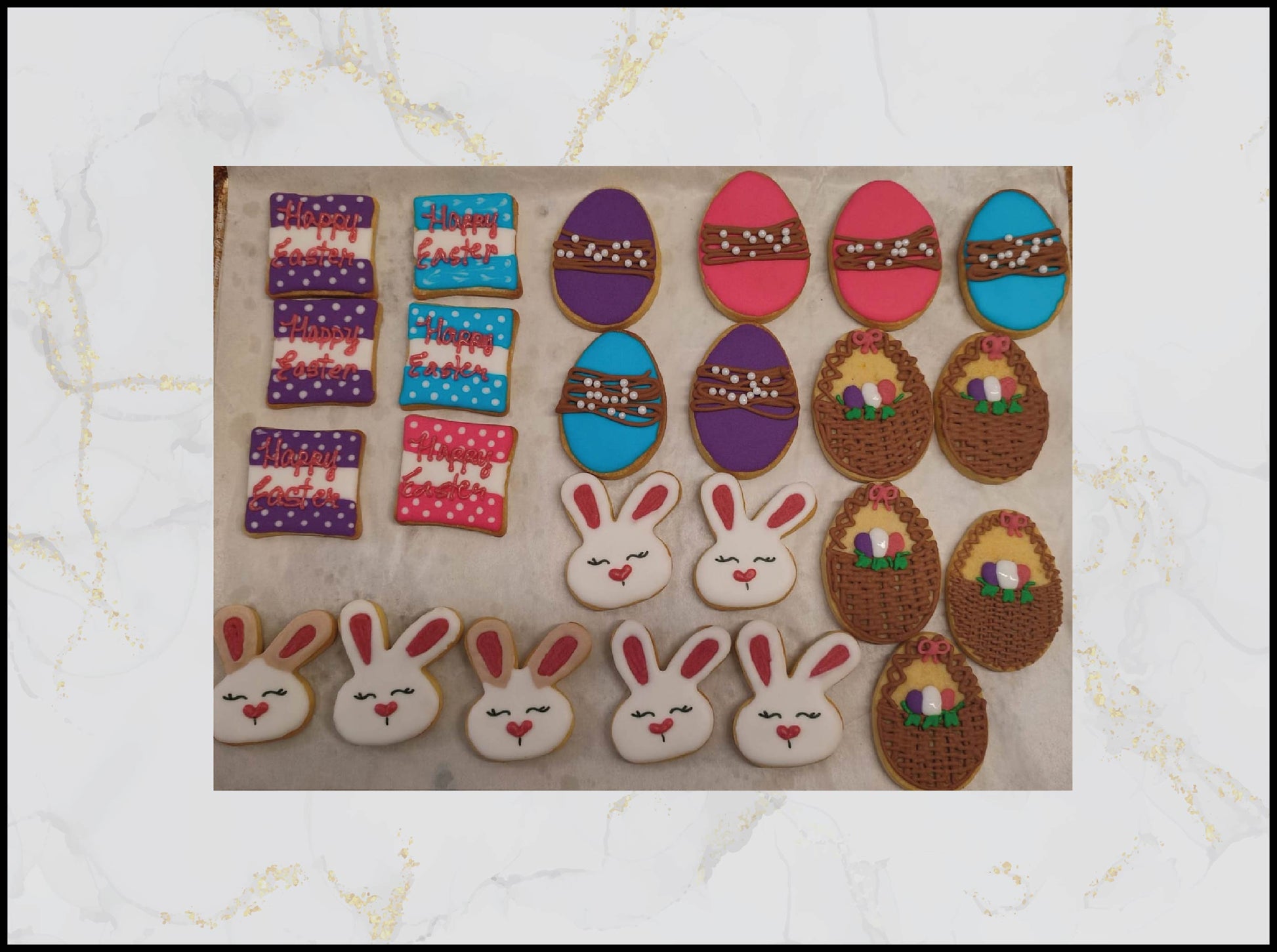 Easter theme decorated cookies with bunny and egg festive design in Macau