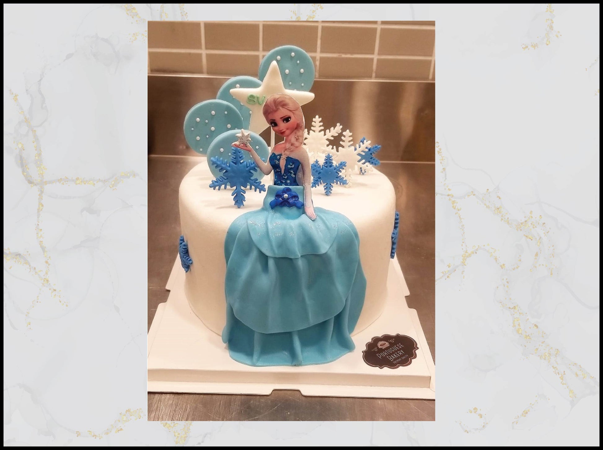 Elsa Frozen birthday cake with magical ice princess design in Macau