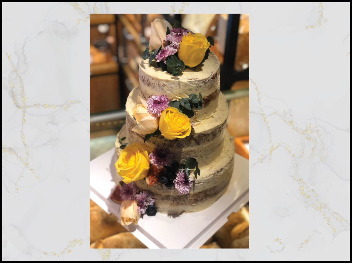 Floral wedding cake with elegant pastel flower design in Macau