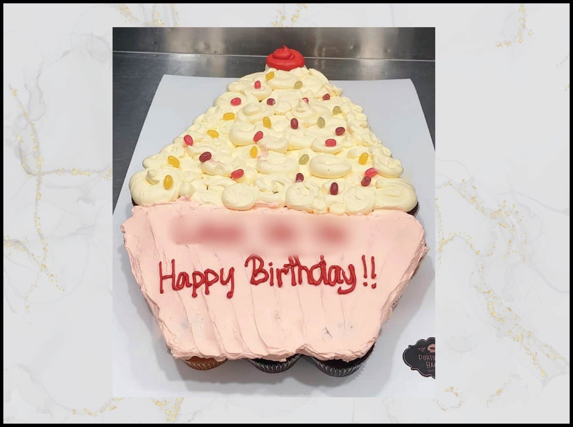 Giant cupcake pull apart cupcake with festive oversized design in Macau