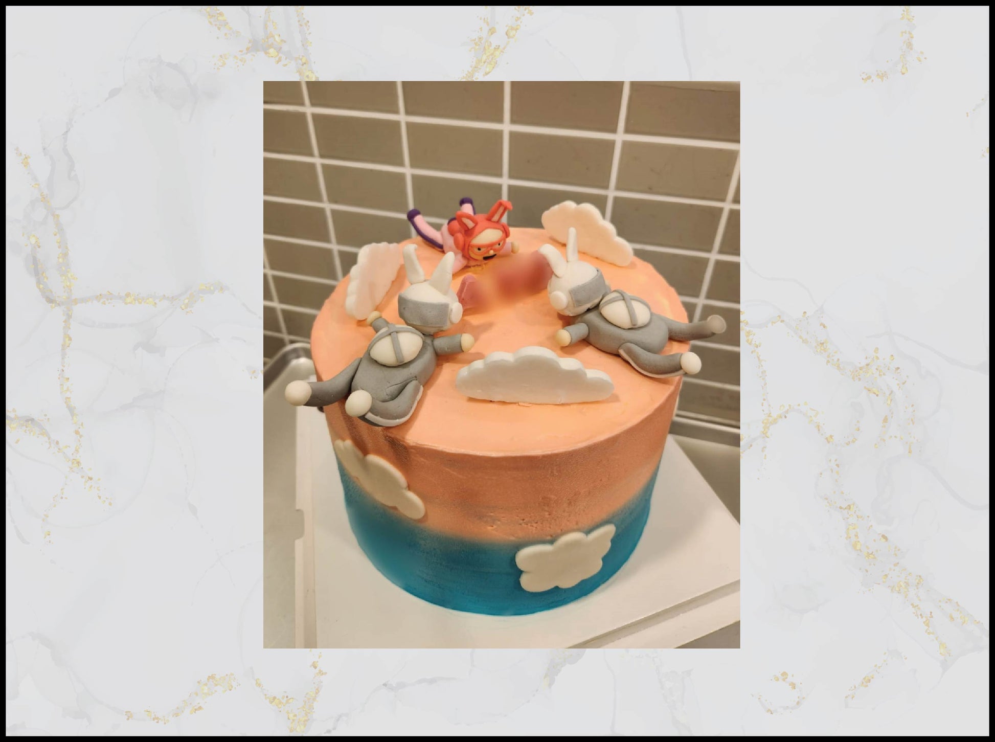 Girl Sky Diving Birthday Cake with adventurous design in Macau