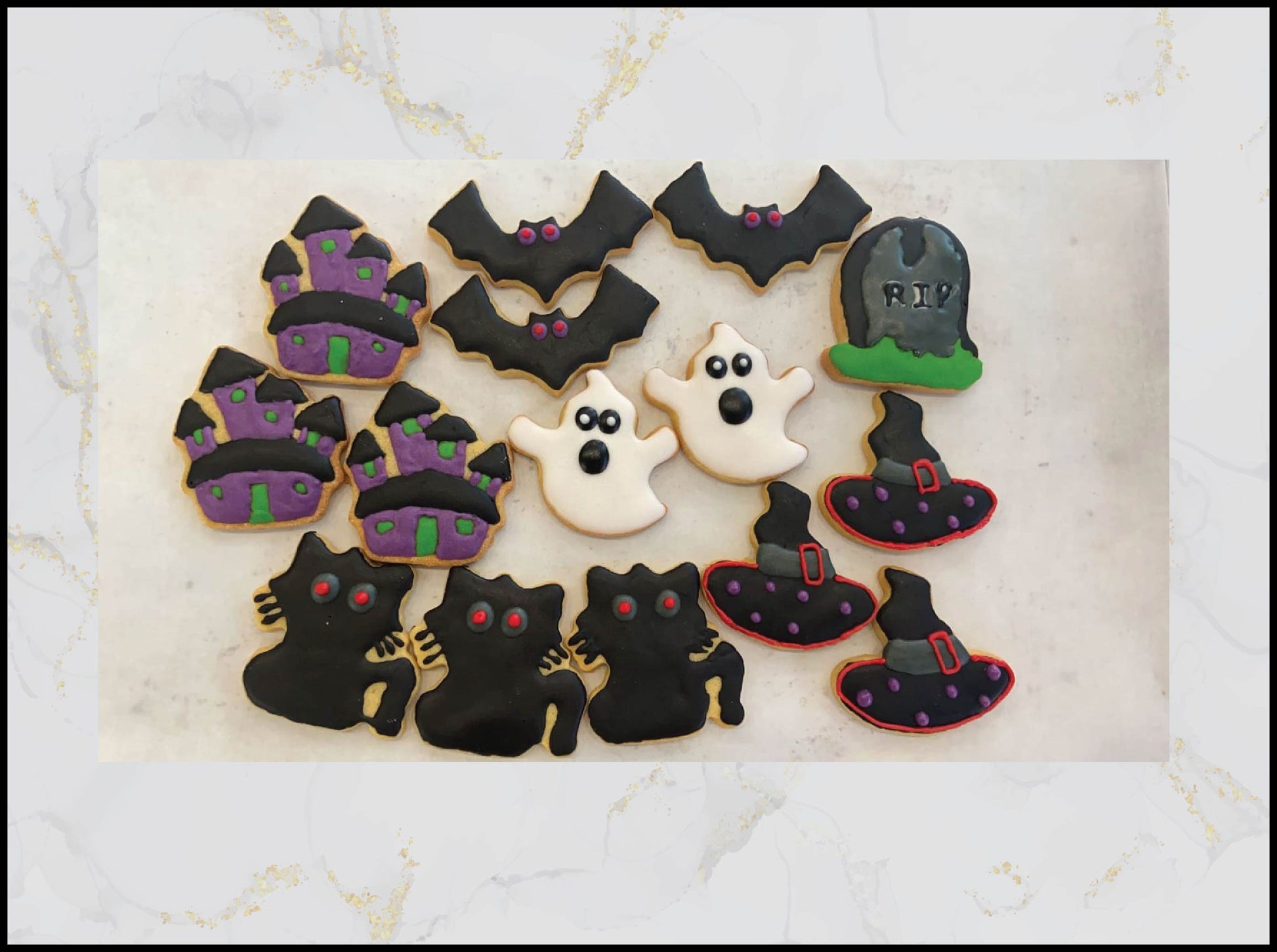 Halloween decorated cookies with pumpkin, ghost, and spooky designs in Macau