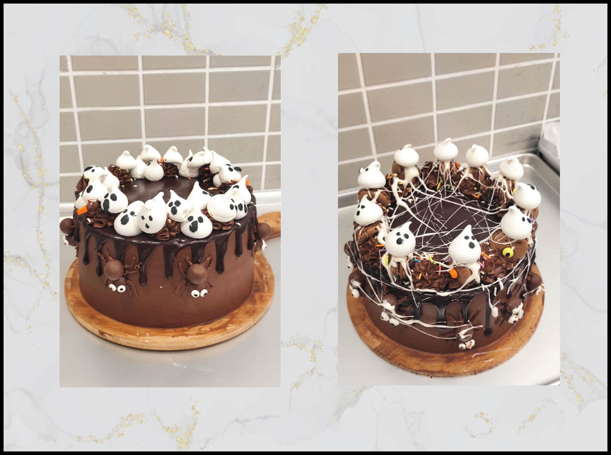 Halloween ghost cake with spooky white ghost design in Macau