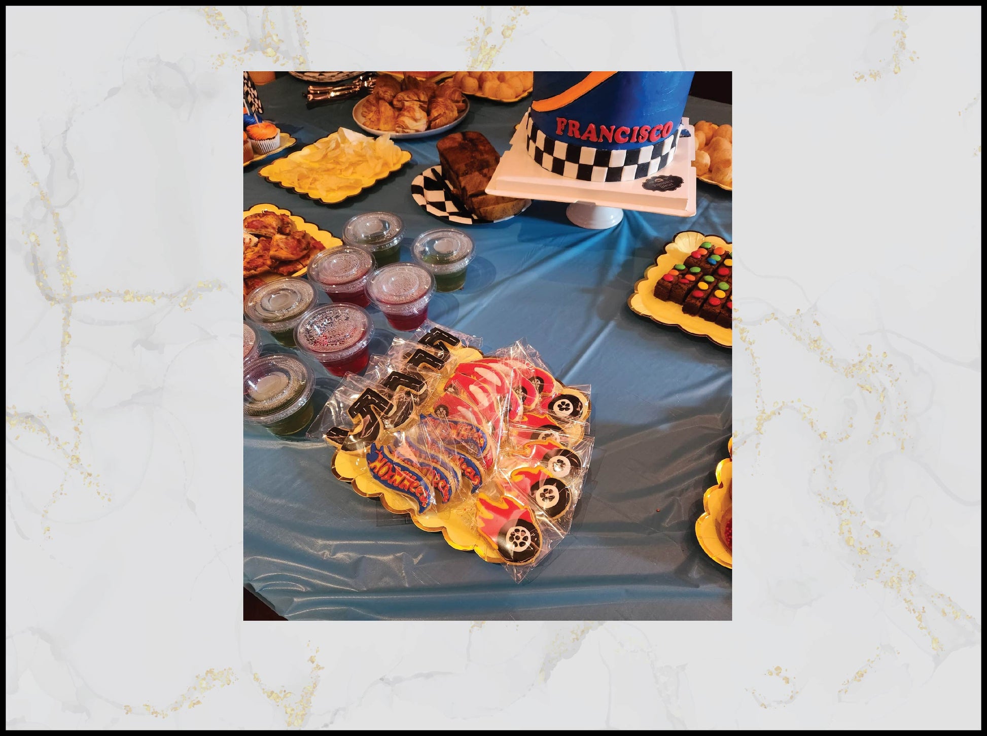 Hot Wheels Decorated Cookies with racing car theme in Macau