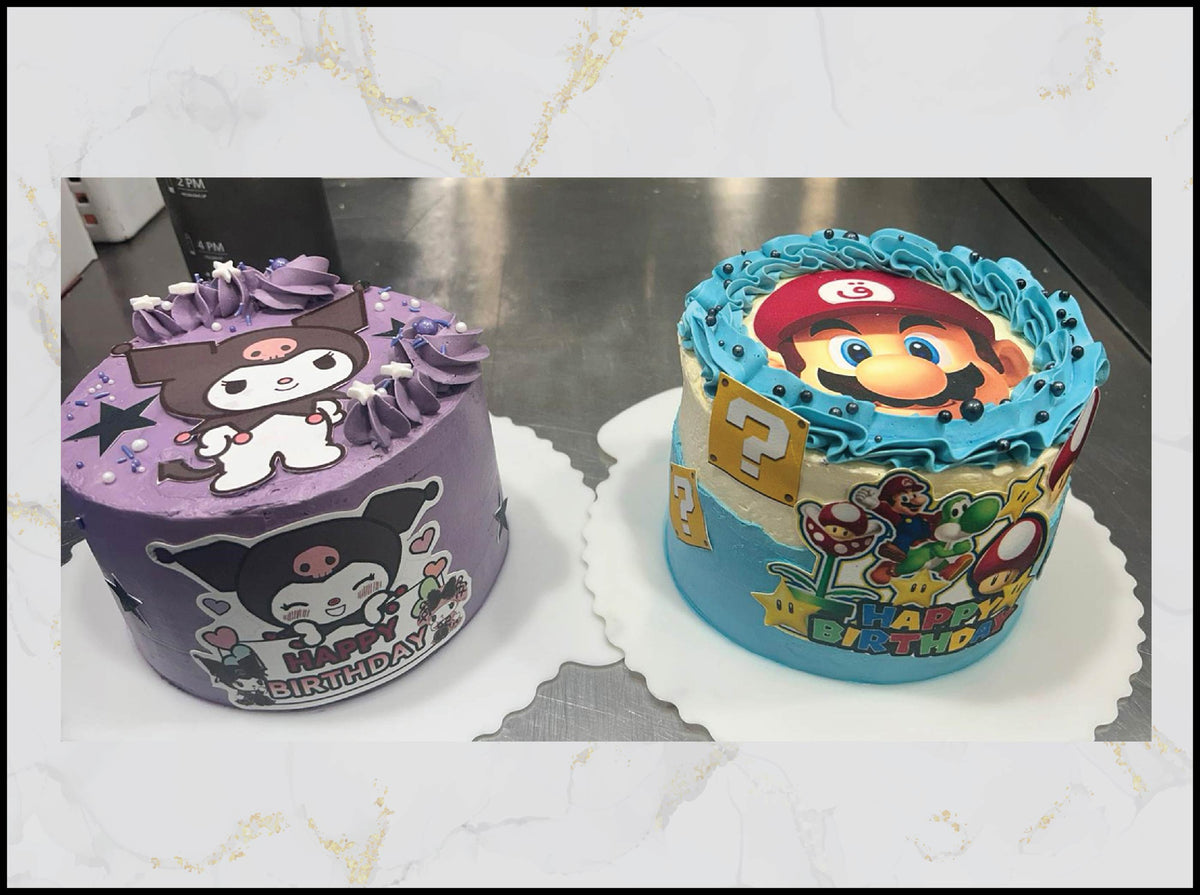 Kuromi and Super Mario Birthday Cake with playful design in Macau