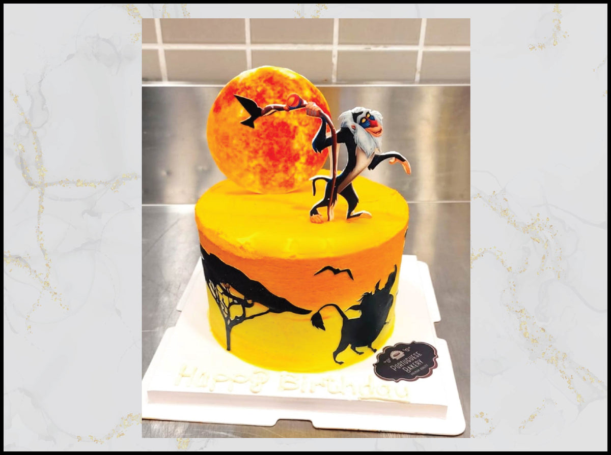 Lion King customized cake with playful safari design in Macau