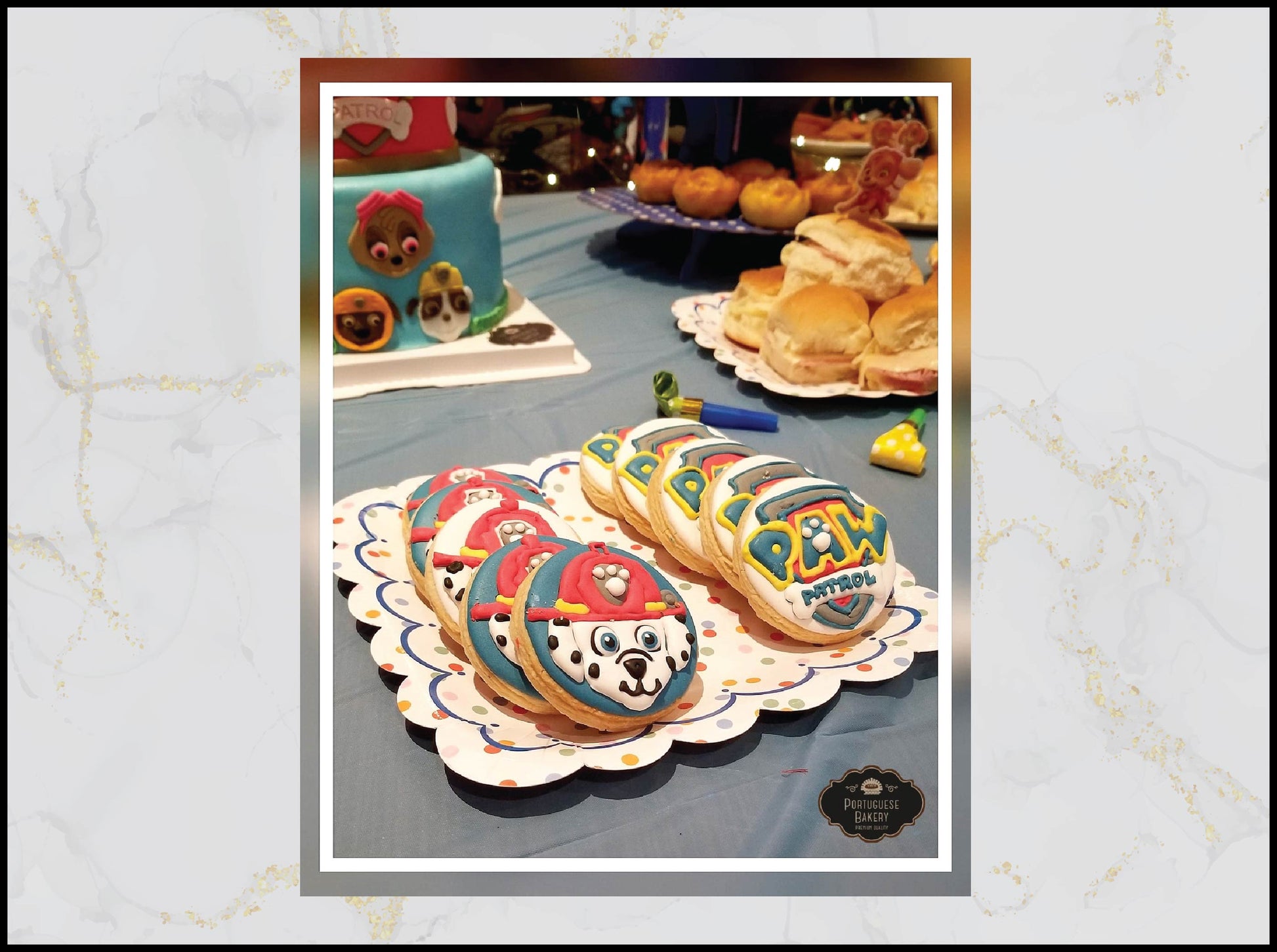 Marshall Paw Patrol decorated cookies with fire pup birthday theme in Macau
