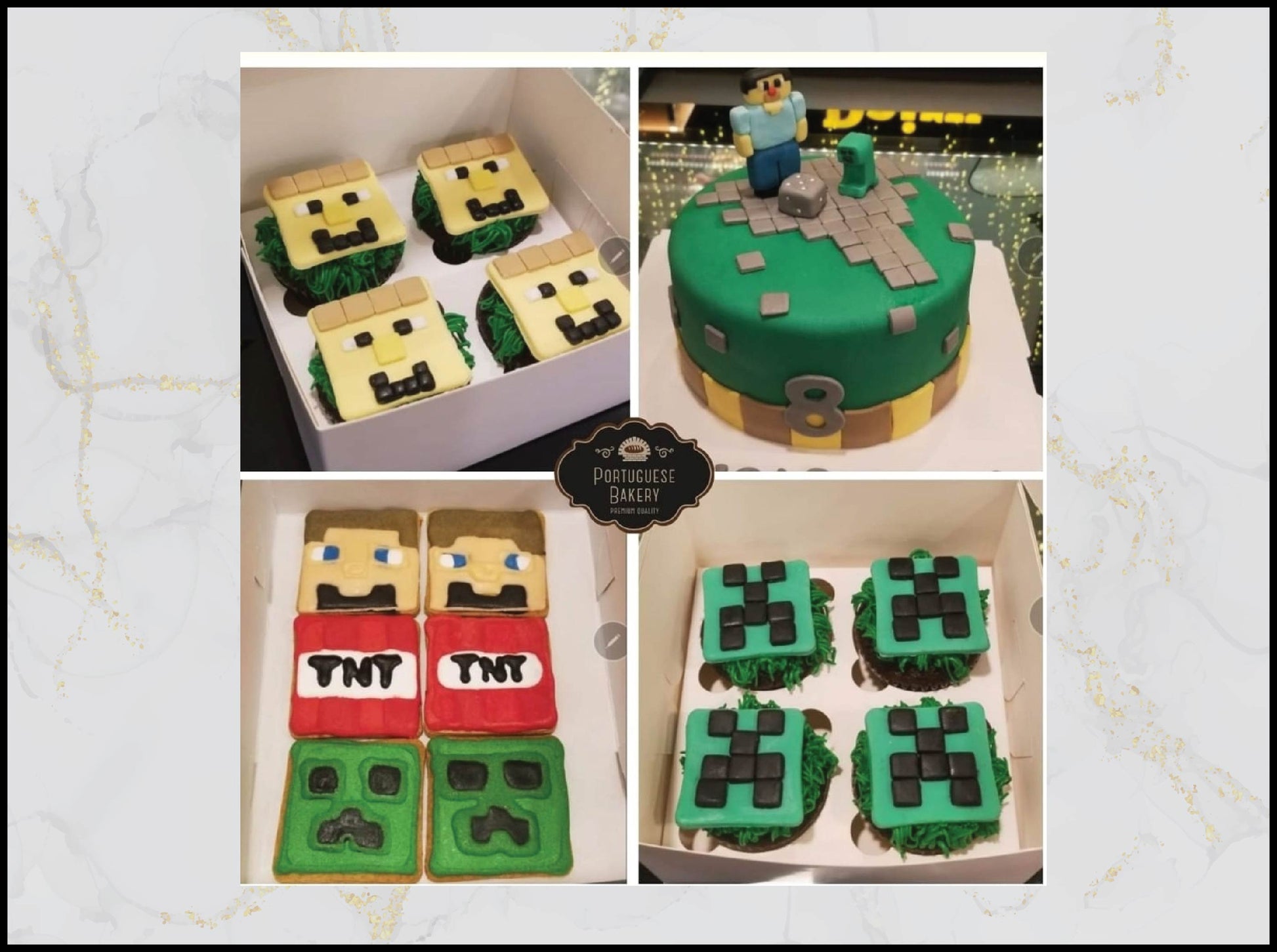 Minecraft Cake and Cupcakes with pixel block design in Macau