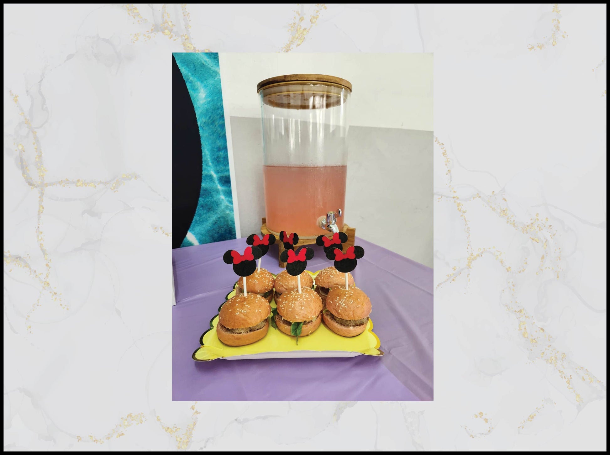 Mini Burger Birthday Catering setup with savory bites in Macau