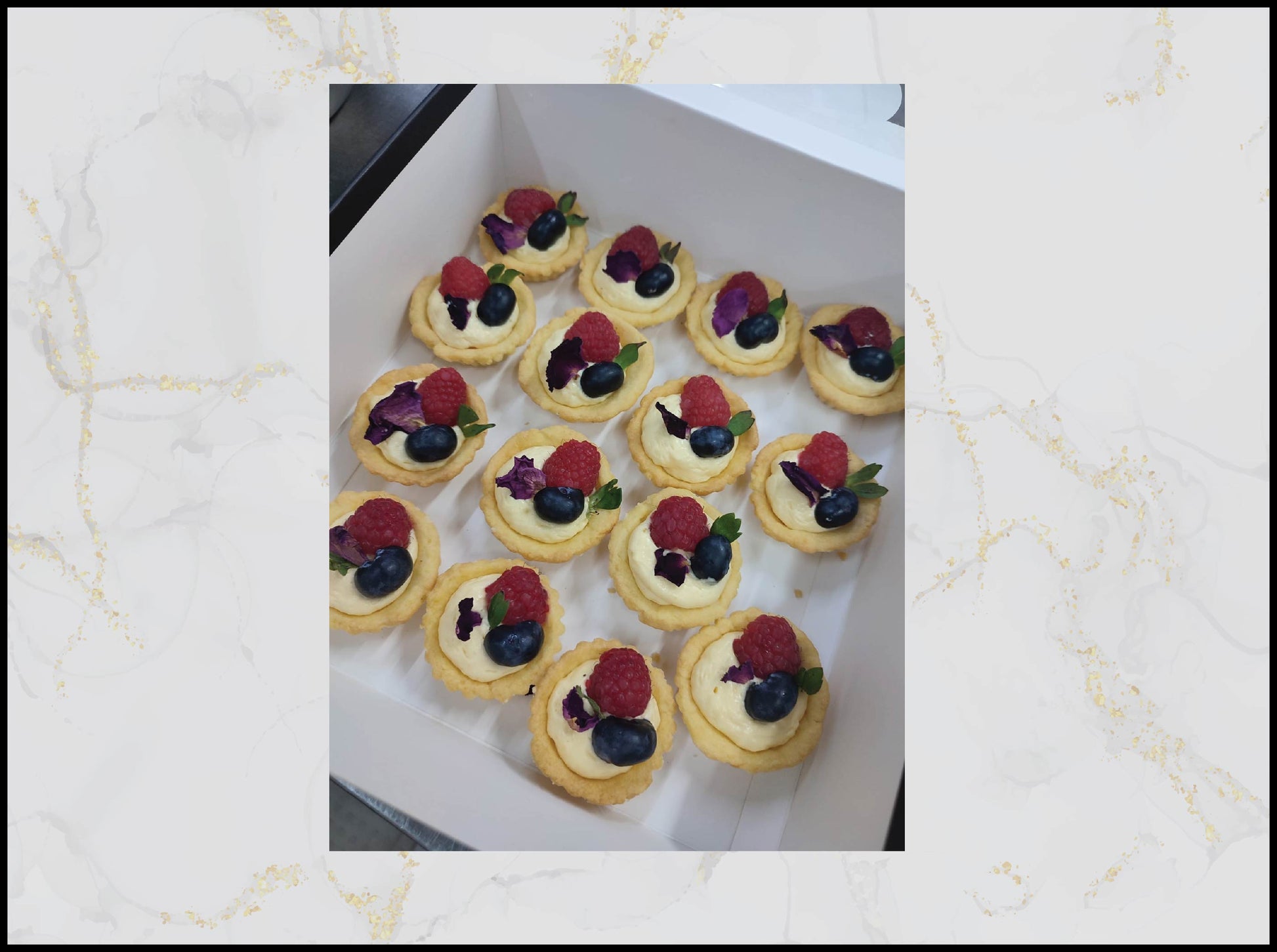 Mini fruit tarts with fresh fruit catering display in Macau