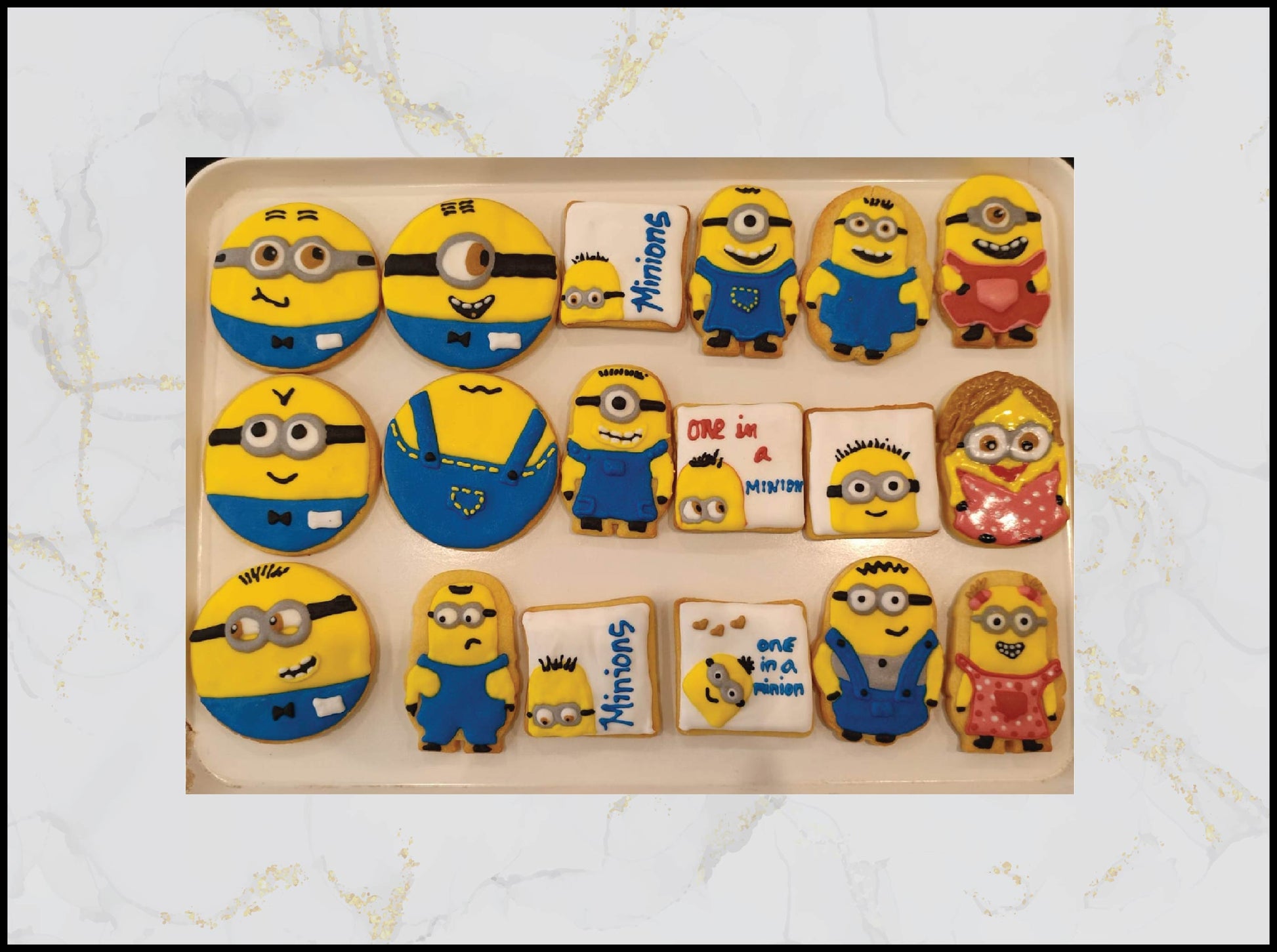 Minions boy and girls decorated cookies with playful birthday theme in Macau