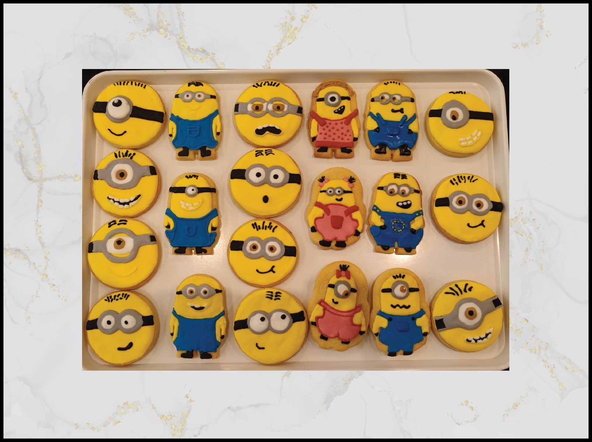Minions hand decorated cookies with playful birthday theme in Macau