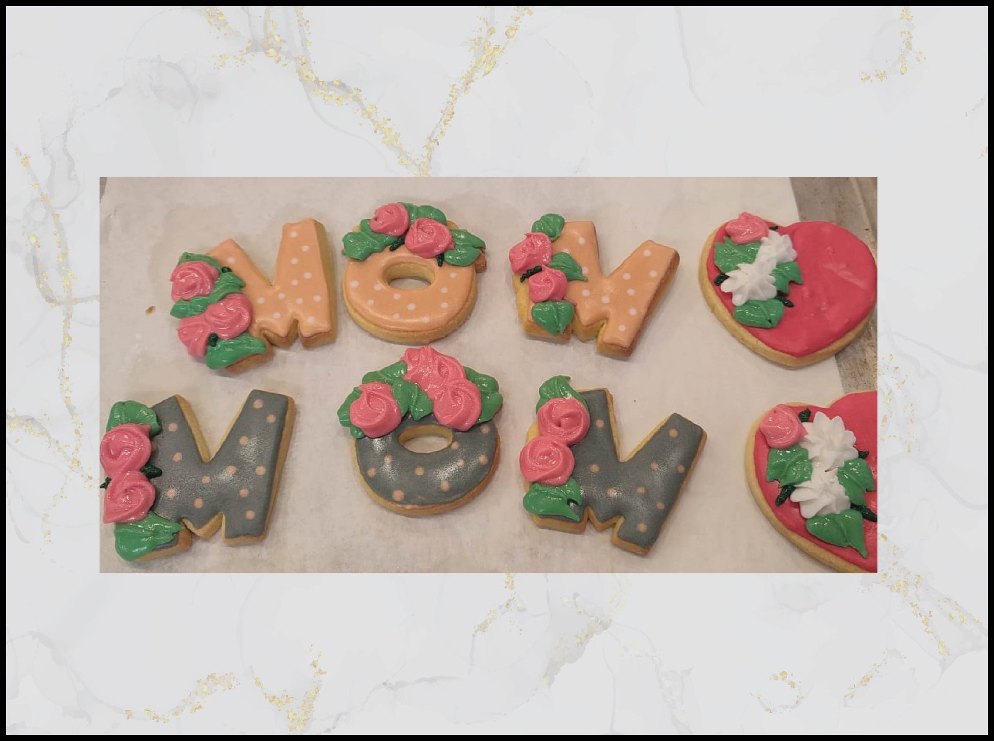 Mother’s Day decorated cookies with elegant floral design in Macau