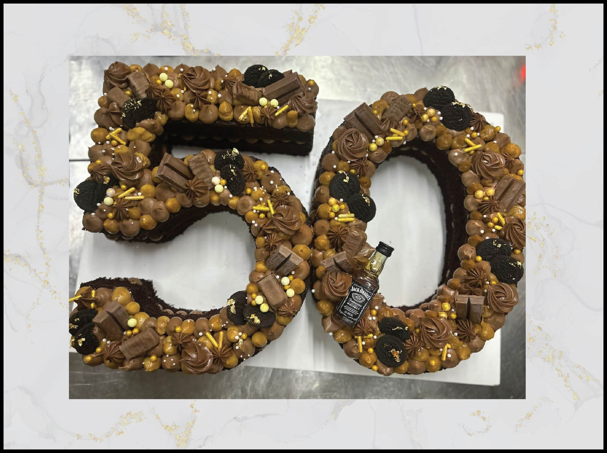 Number 50 Birthday Cake with elegant milestone design in Macau