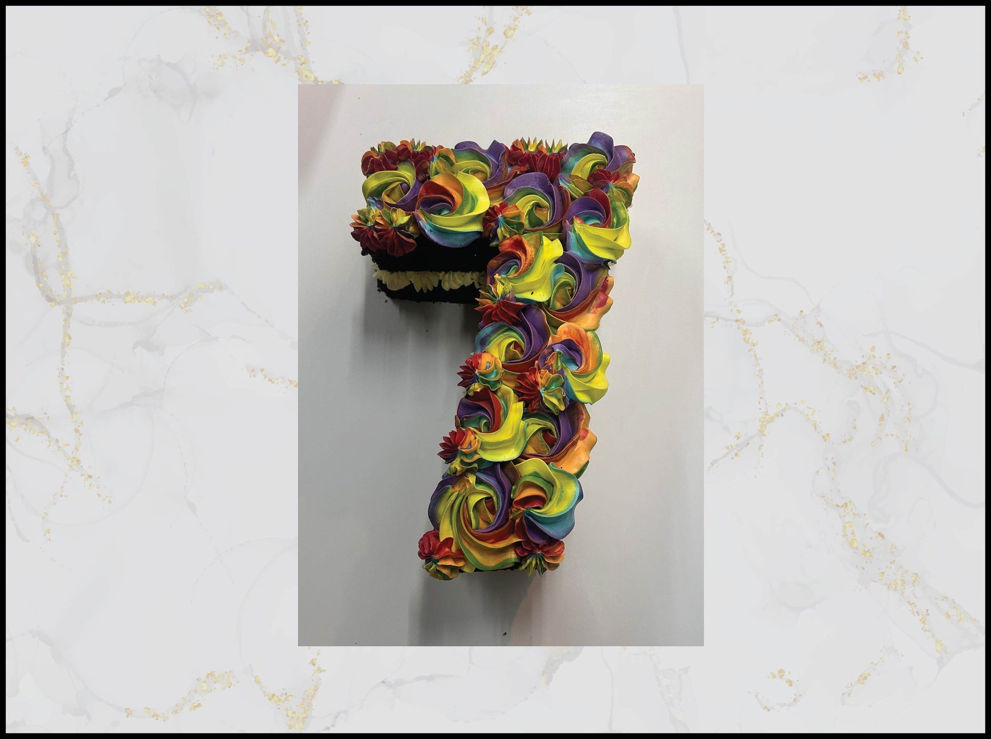 Colorful number 7 cake macau cake