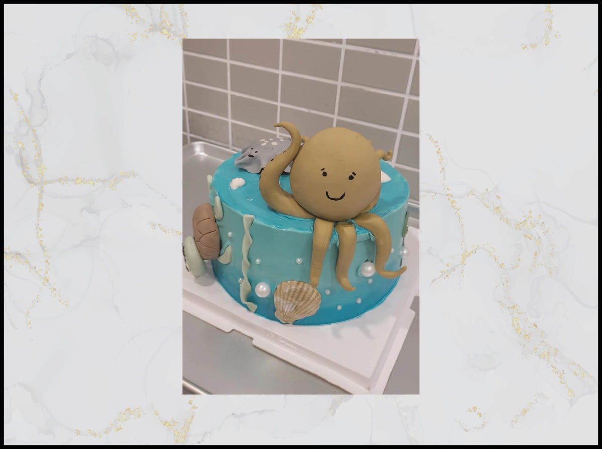 :
Ocean and Octopus Birthday Cake with underwater theme in Macau