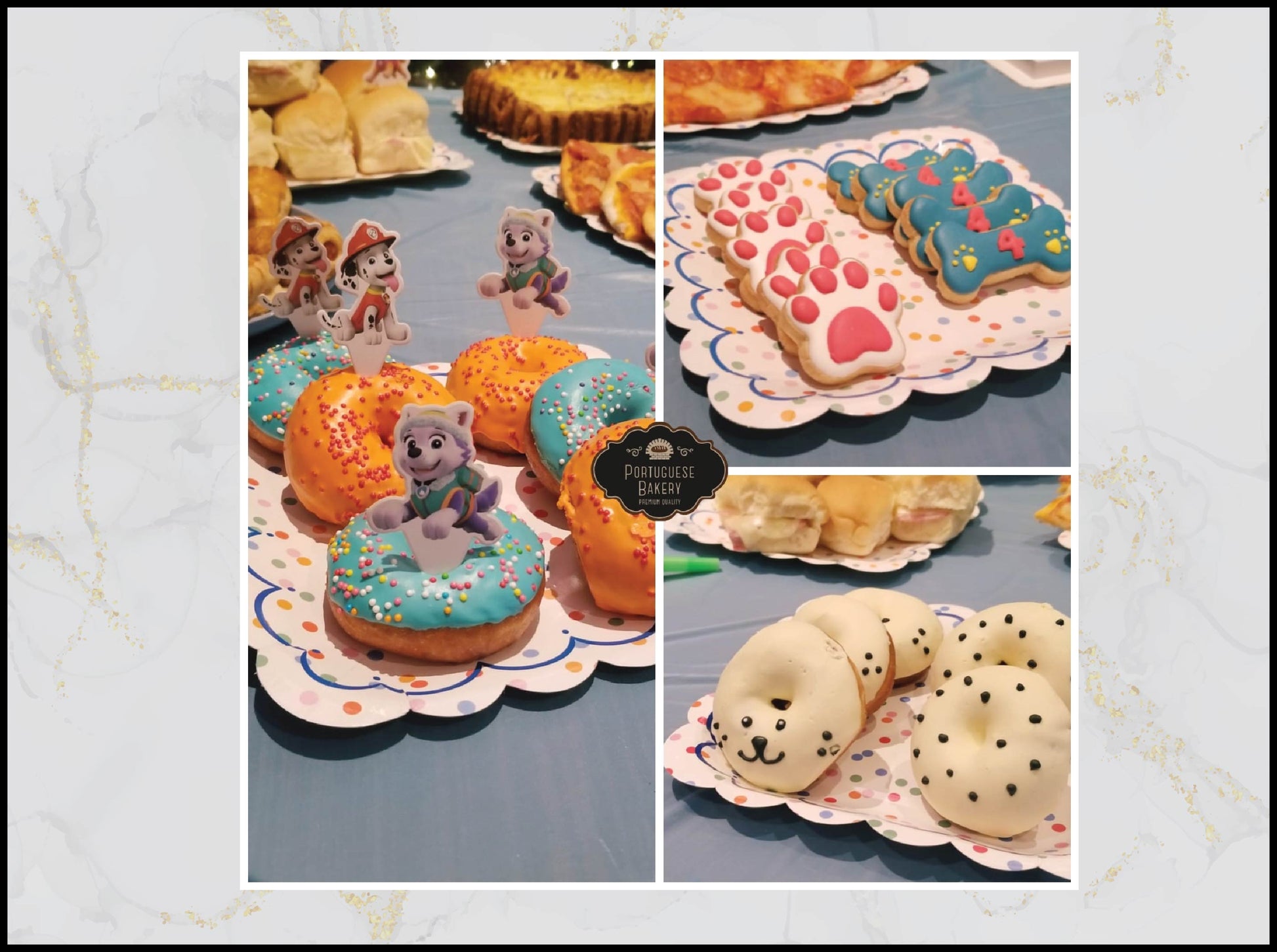 Paw Patrol themed donuts and cookies with colorful puppy birthday design in Macau