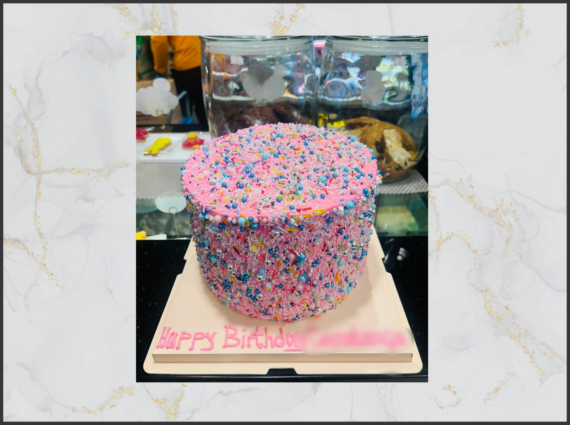 Colorful birthday cake with 'Happy Birthday' macau bakery