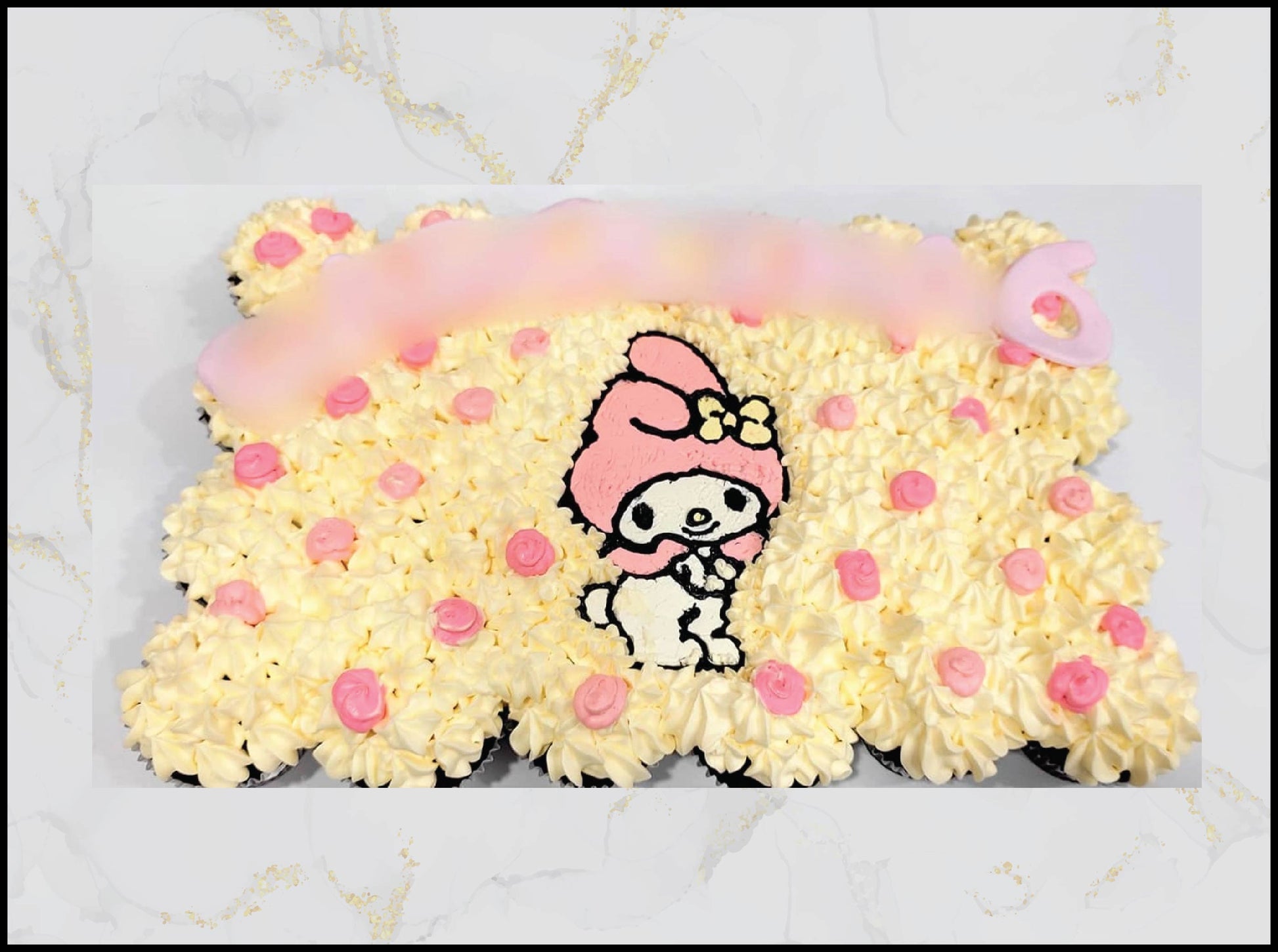 Pink My Melody pull apart cupcake with pastel Sanrio birthday theme in Macau