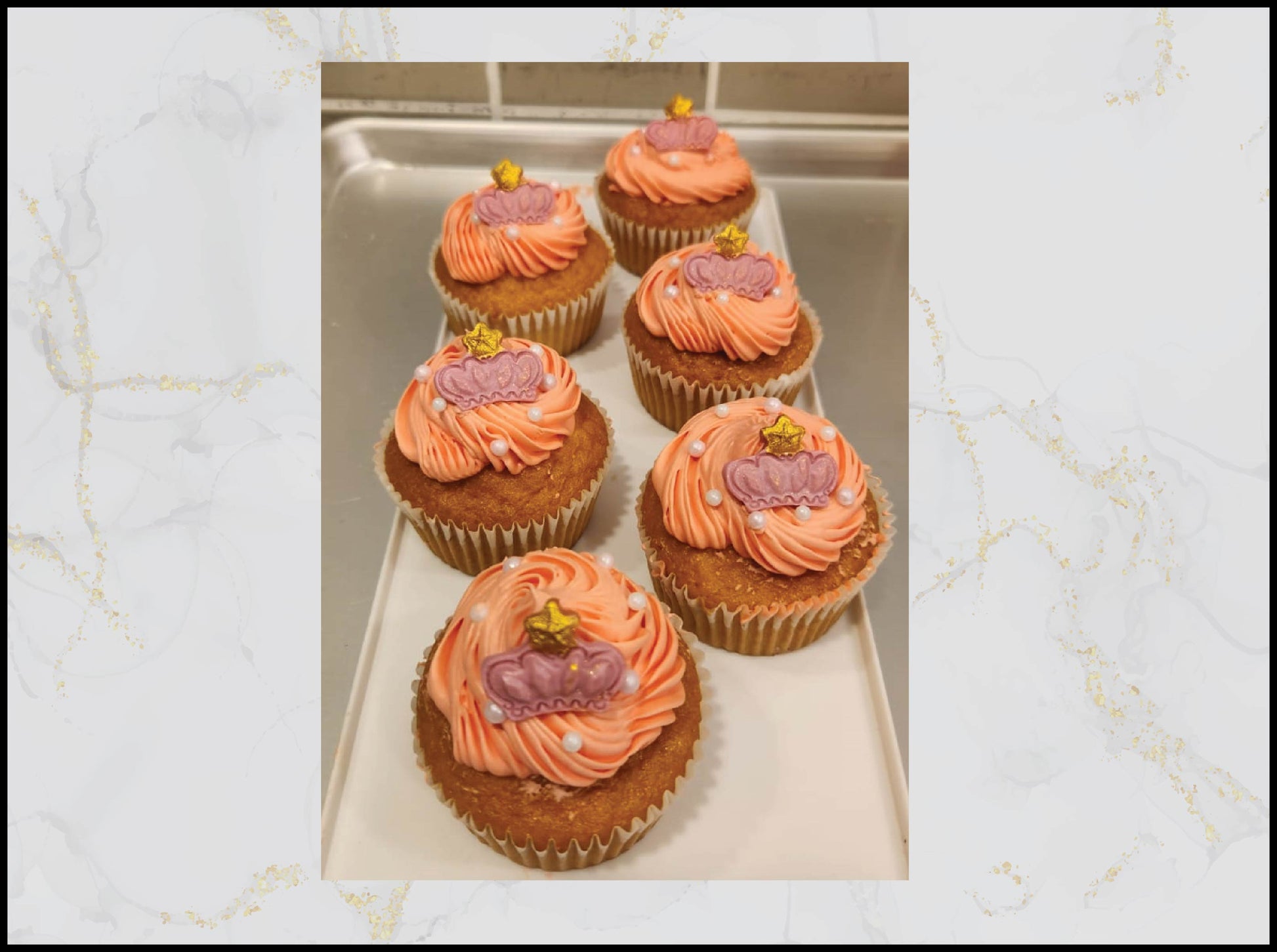 Pink princess cupcakes with elegant festive design in Macau