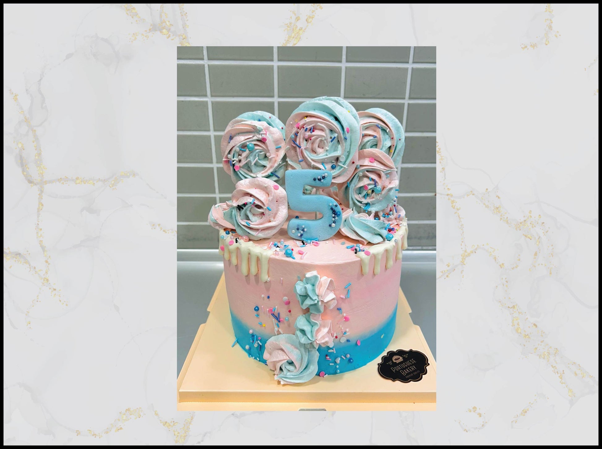 Colorful birthday cake with number '5' macau birthday cake