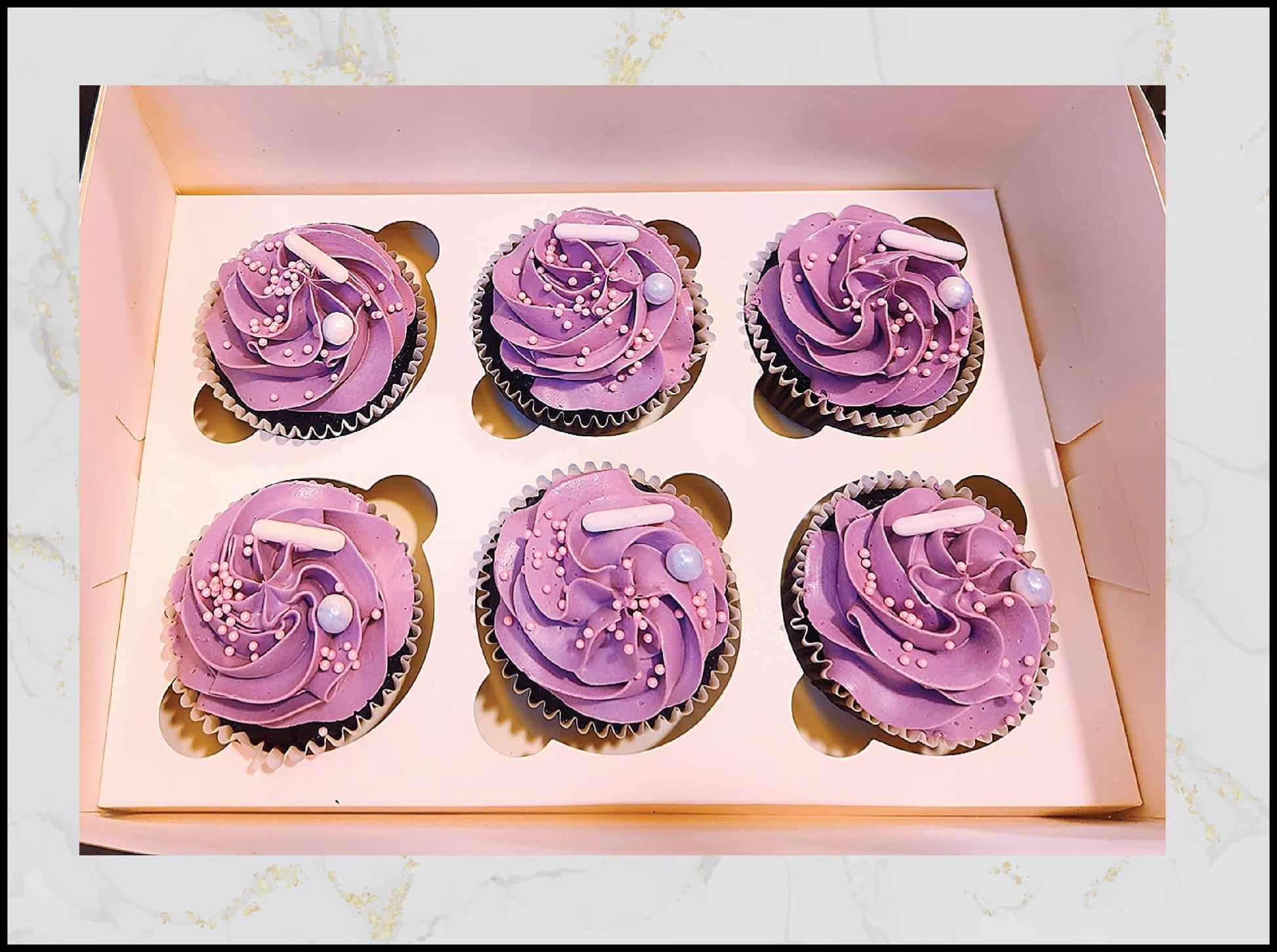 Purple sprinkles cupcakes with vibrant colorful design in Macau