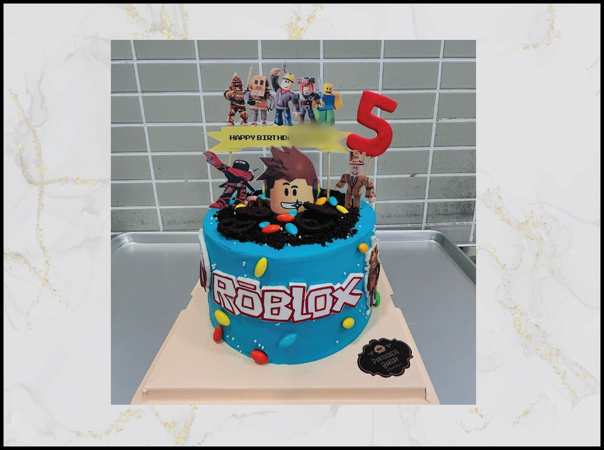 Roblox Boy Customized Cake with blocky gamer design in Macau