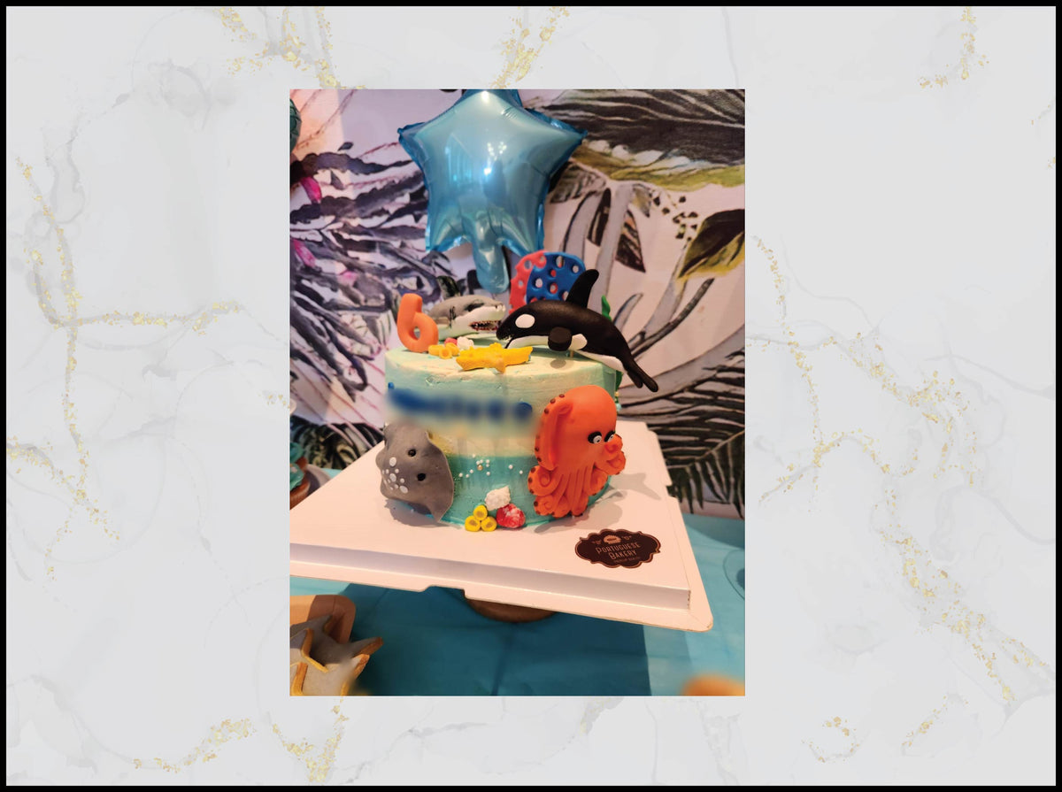 Sea Animals Birthday Cake with colorful ocean creatures in Macau