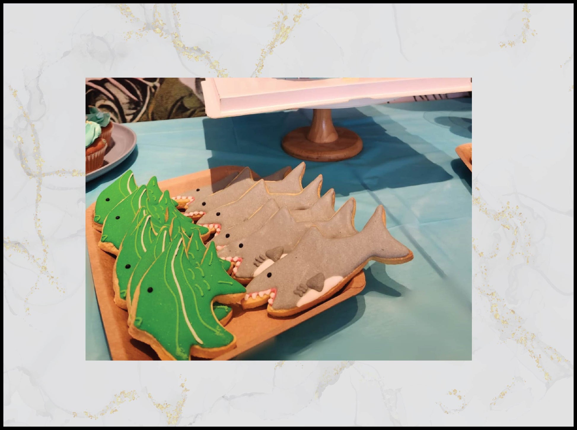 Shark and Fish Hand‑Decorated Cookies with creative ocean theme in Macau