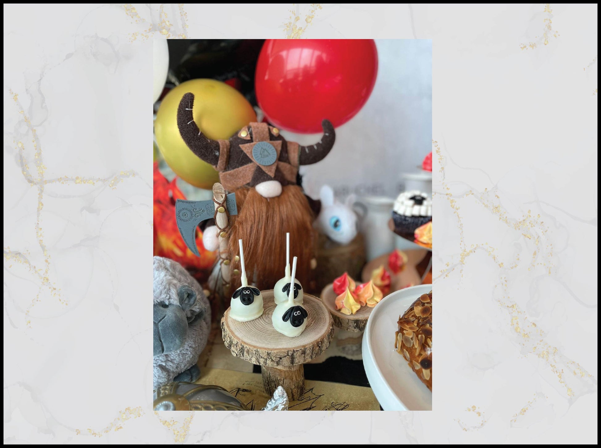 Sheep Cake Pops with cute animal birthday theme in Macau