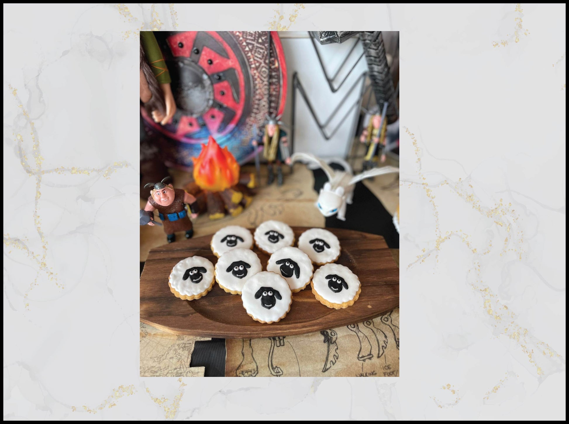 Sheep hand‑decorated cookies with cute animal birthday theme in Macau
