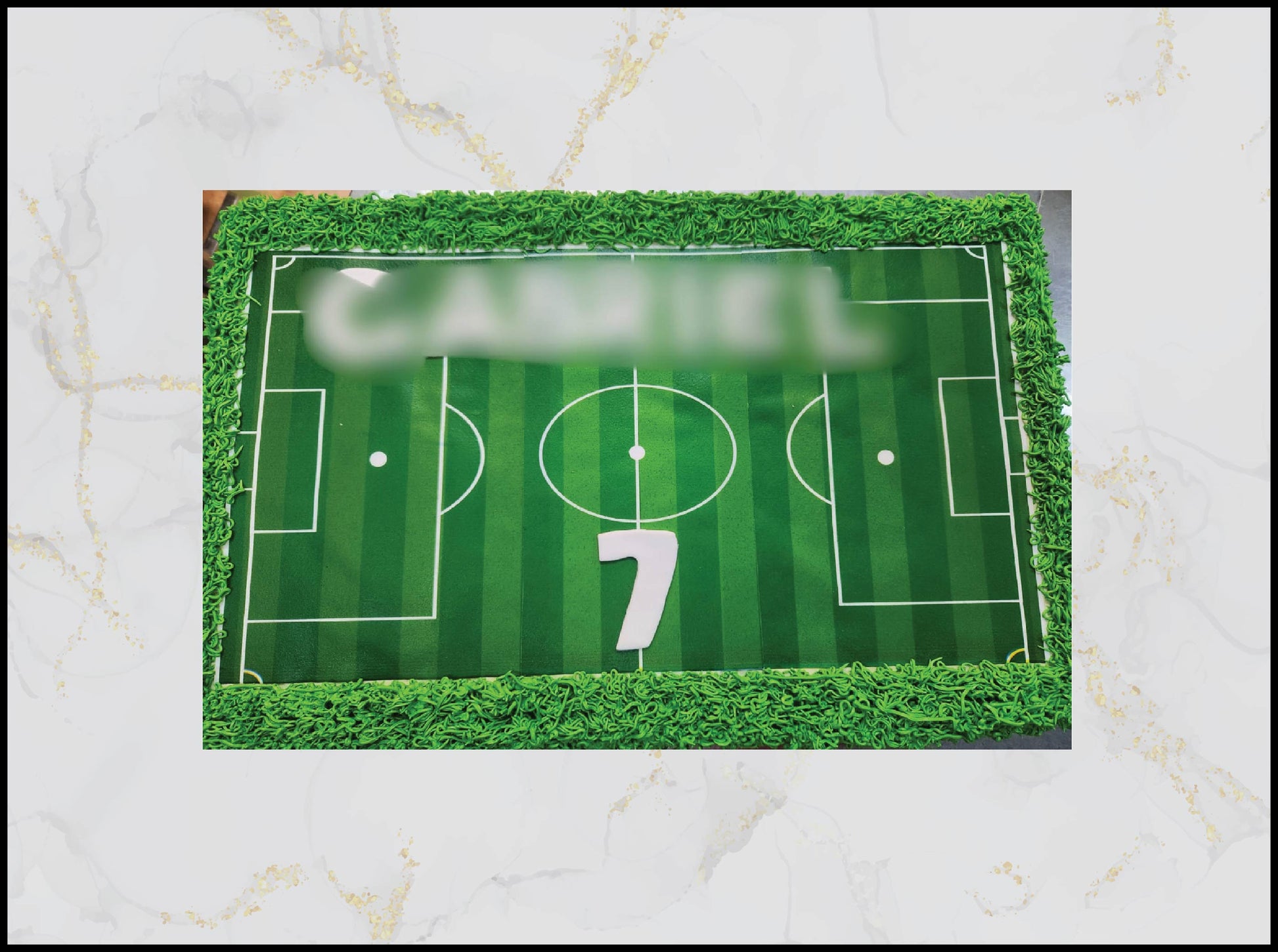 
Soccer Field Cake with green field design in Macau