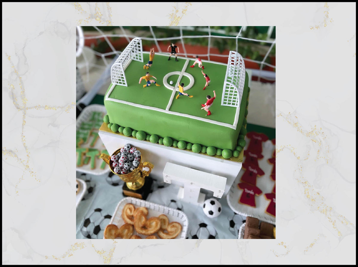 Soccer Football Birthday Cake with green field and football design in Macau
