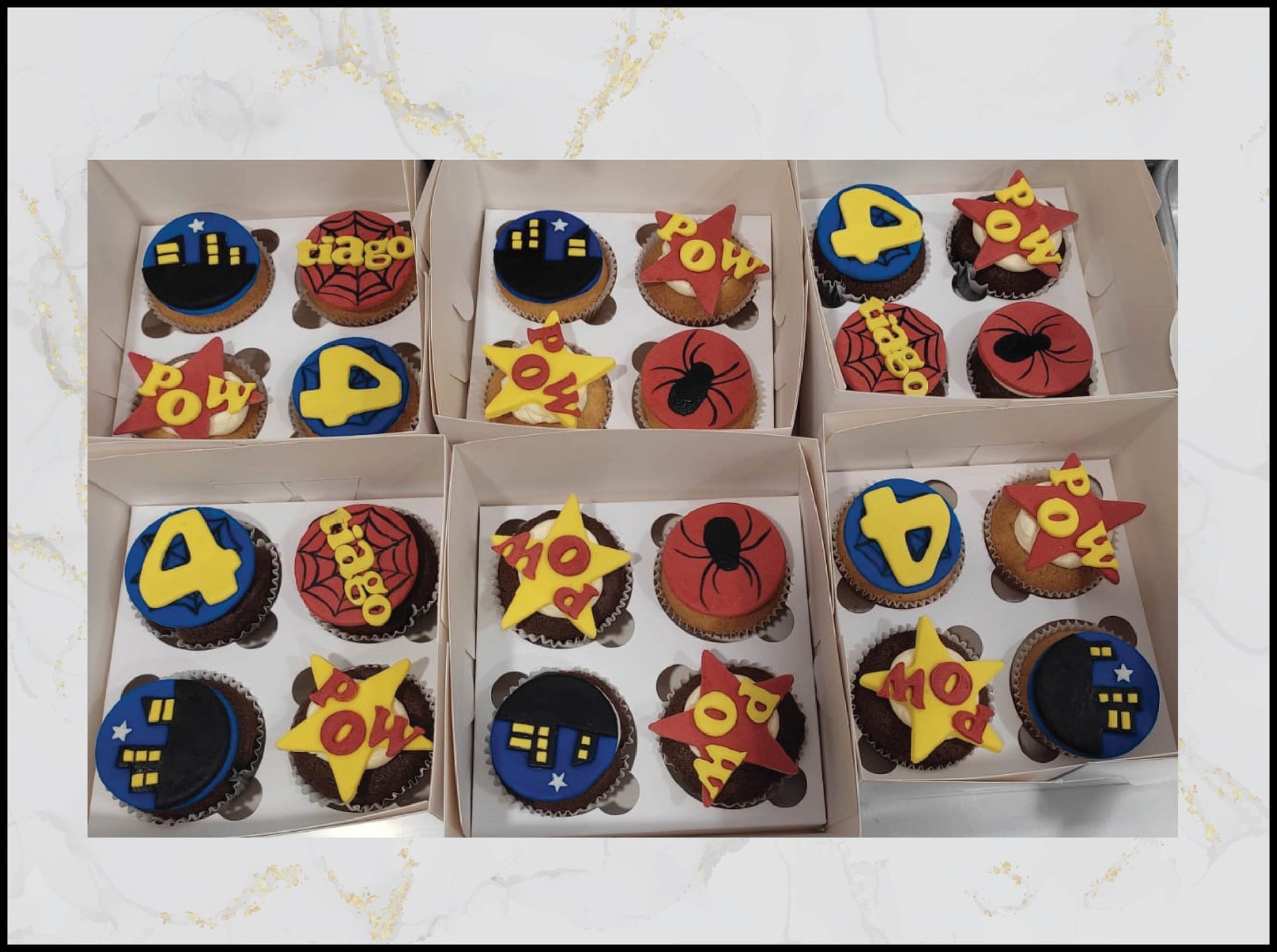 Spider‑Man customized cupcakes with superhero design in Macau