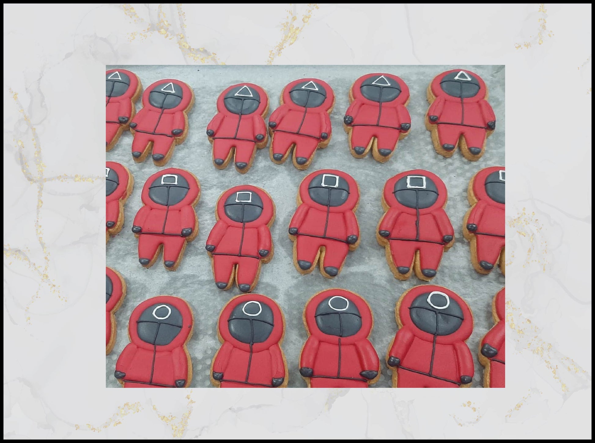 Squid Games decorated cookies with trendy birthday theme in Macau