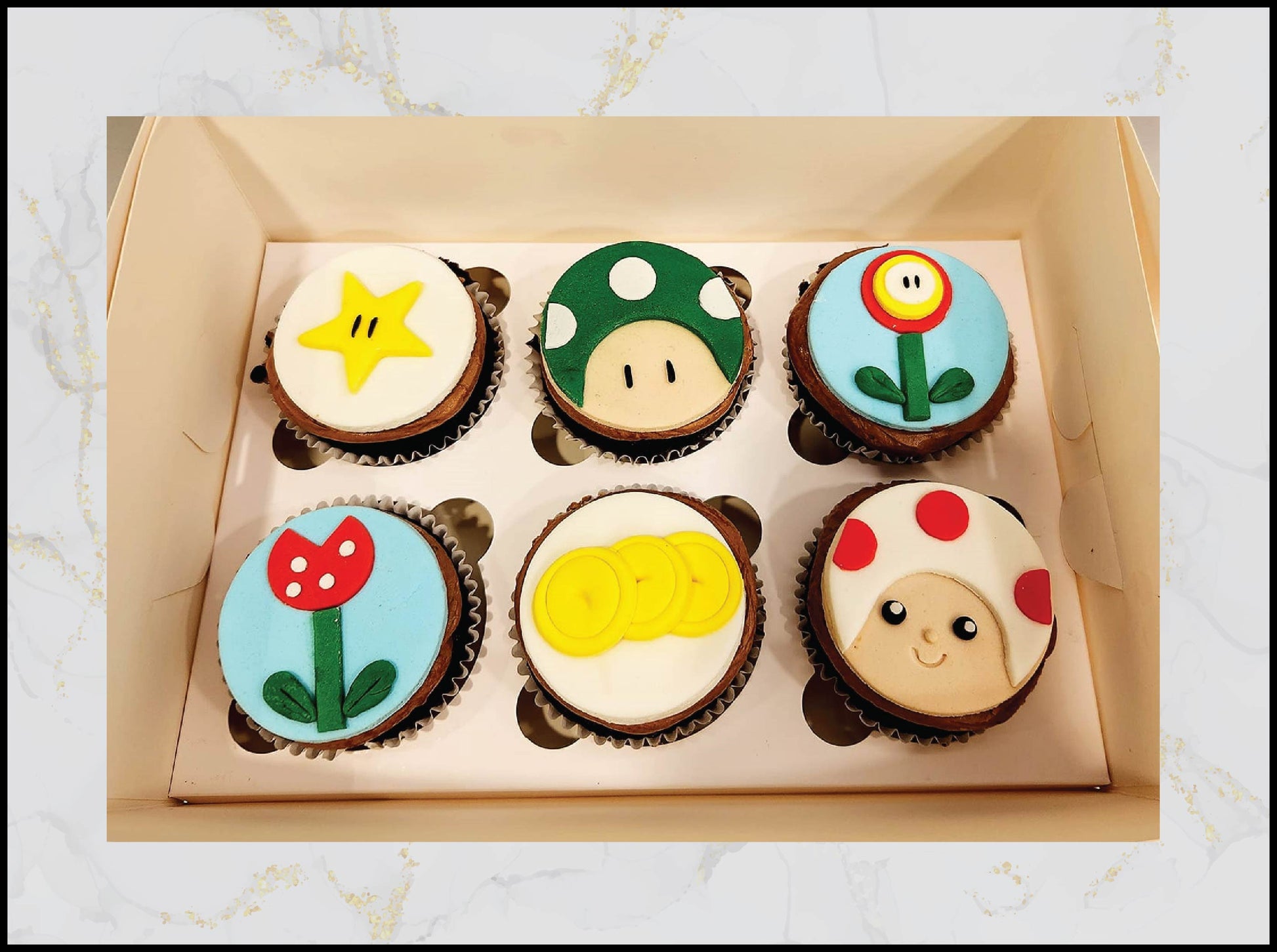 Super‑Mario customized topper cupcakes with playful video‑game design in Macau
