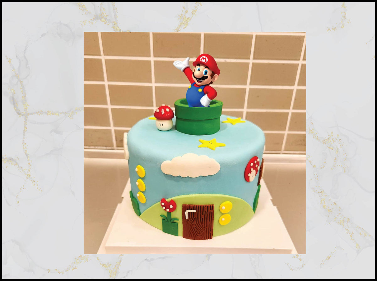Super‑Mario themed birthday cake with playful gaming design in Macau