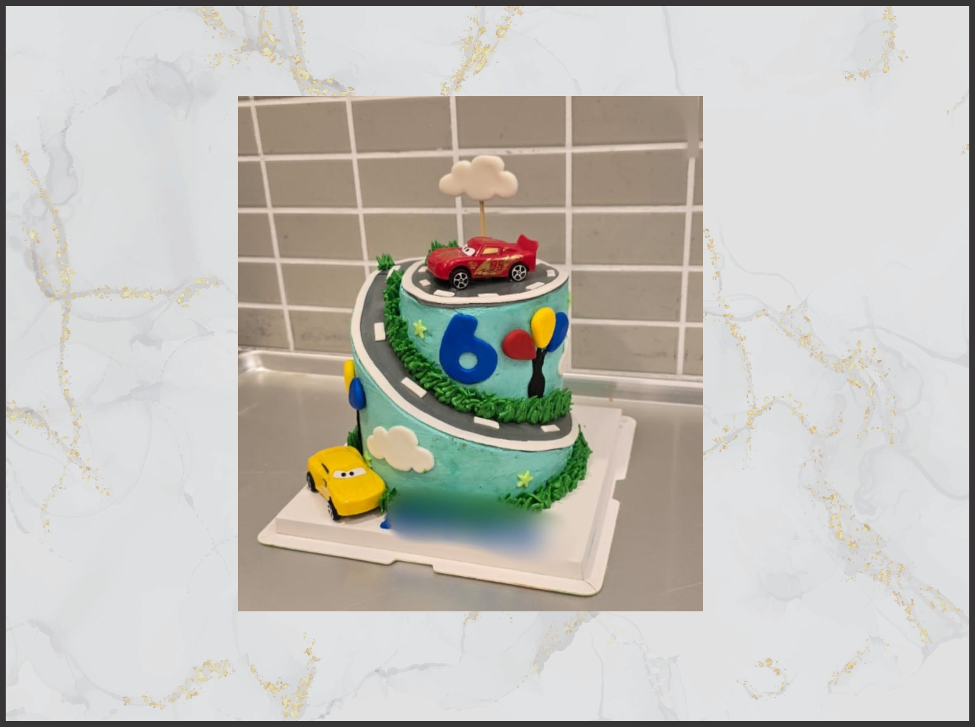 Birthday cake with vanilla sponge and fruit filling
