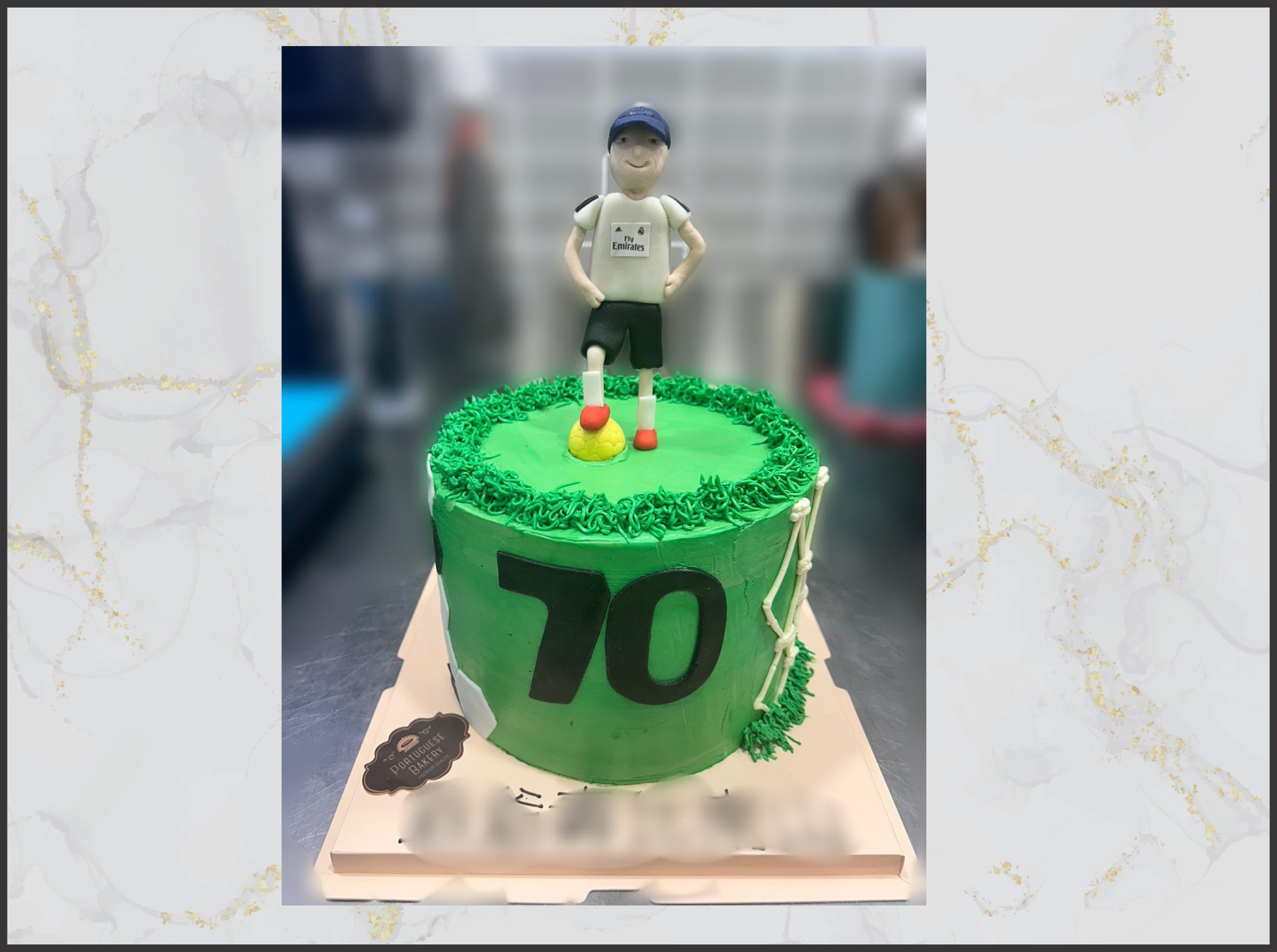 Birthday cake with traditional Portuguese bakery style