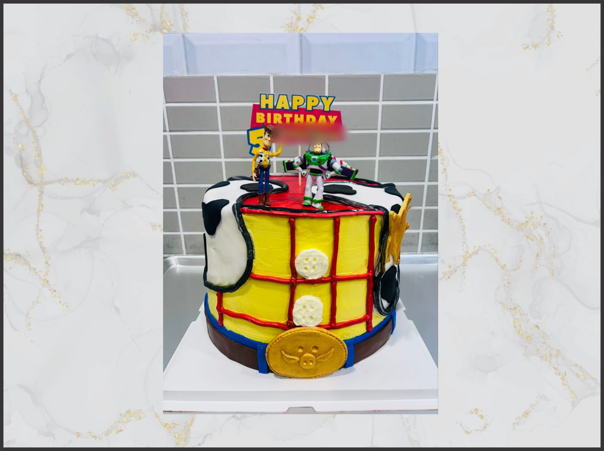 Holiday cake in Macau with festive decoration